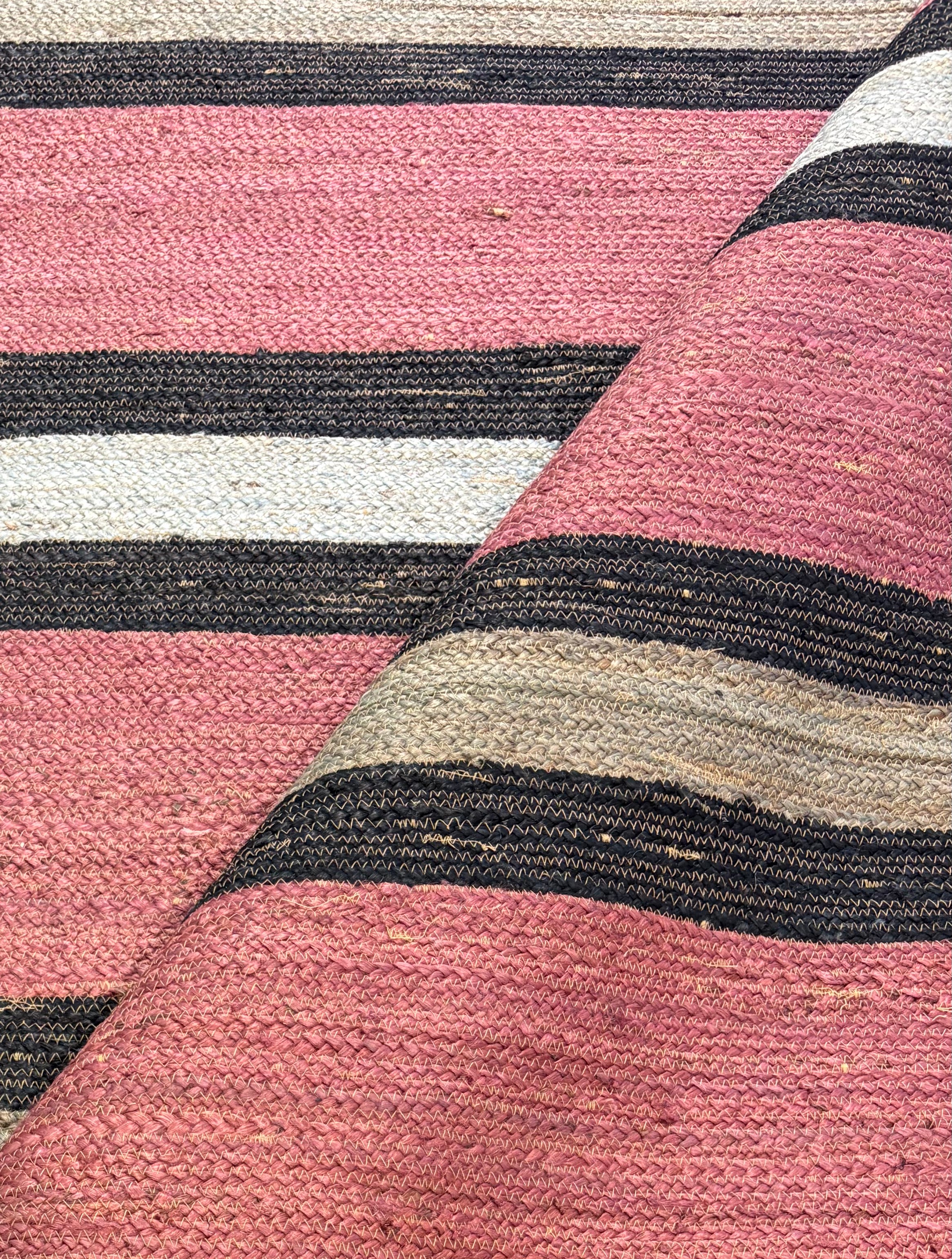 Burton Mercer 8x10 Handwoven Jute Striped Jute Rug