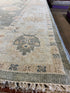 Ariel Ash 9x11.9 Light Green Hand-Knotted Oushak Rug