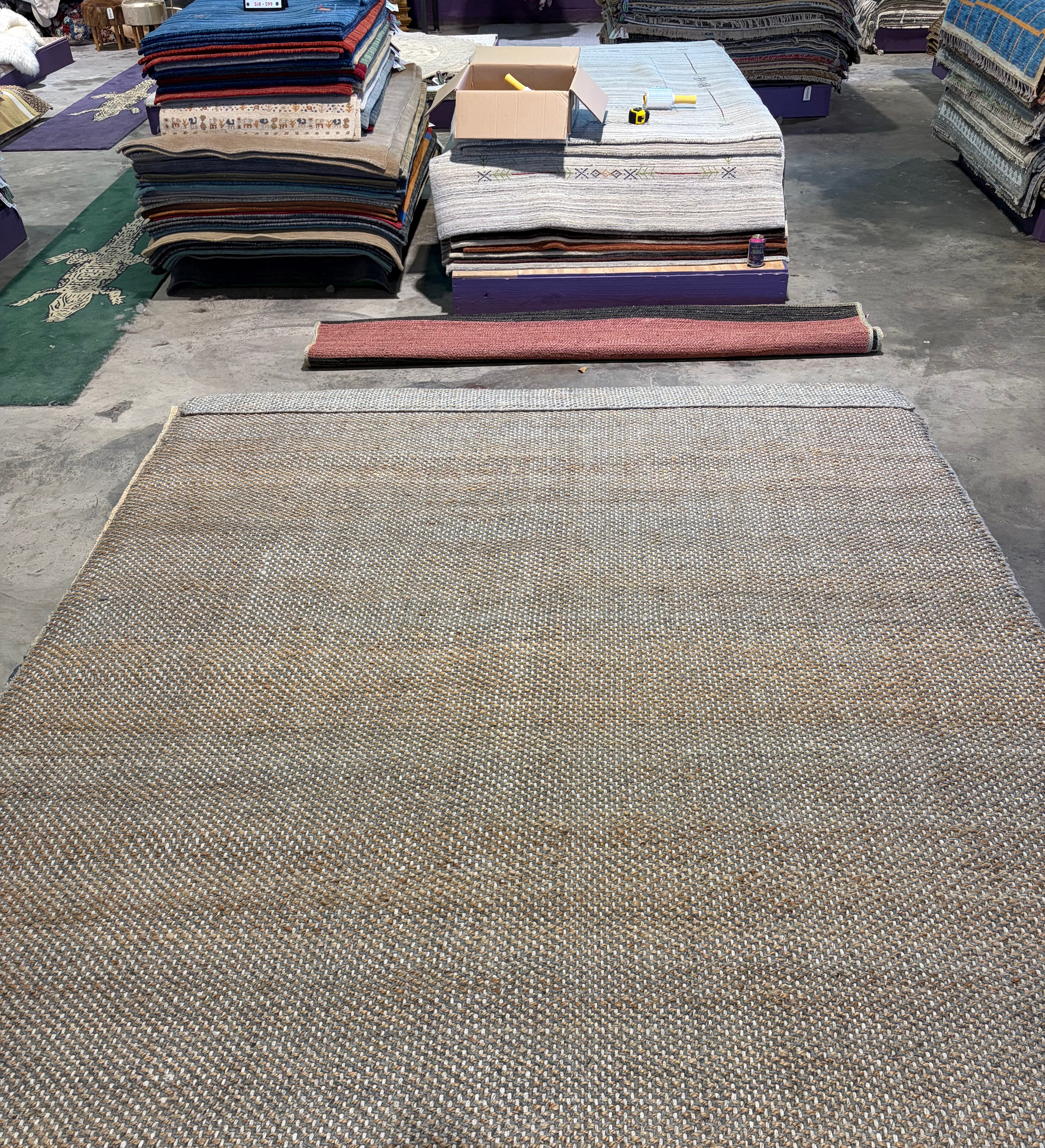 Balthazar Jones Handwoven Natural and Gray Wool and Jute Rug (multiple sizes)