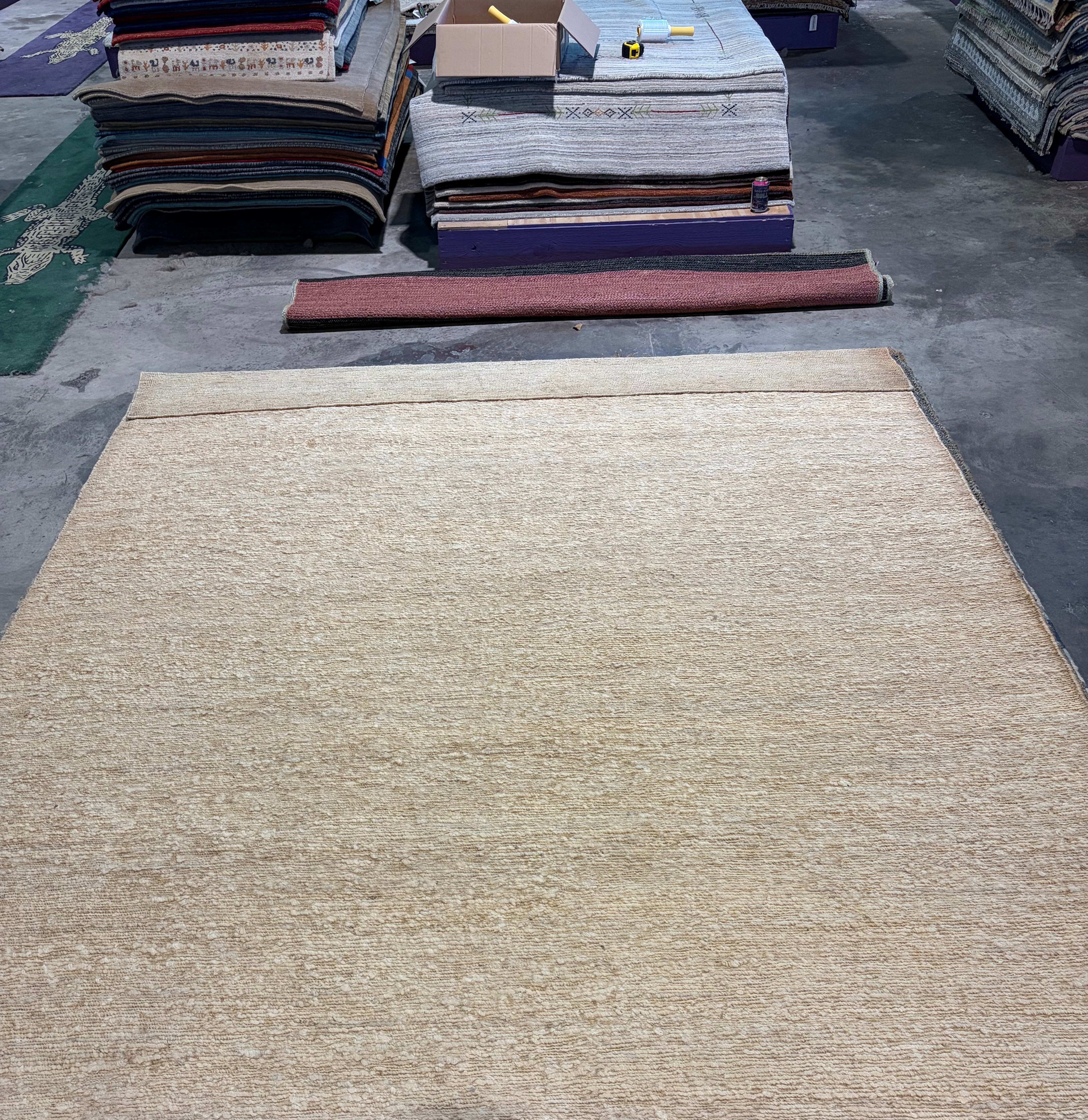 Kalena 8x11 White Handwoven Jute Soumak Rug