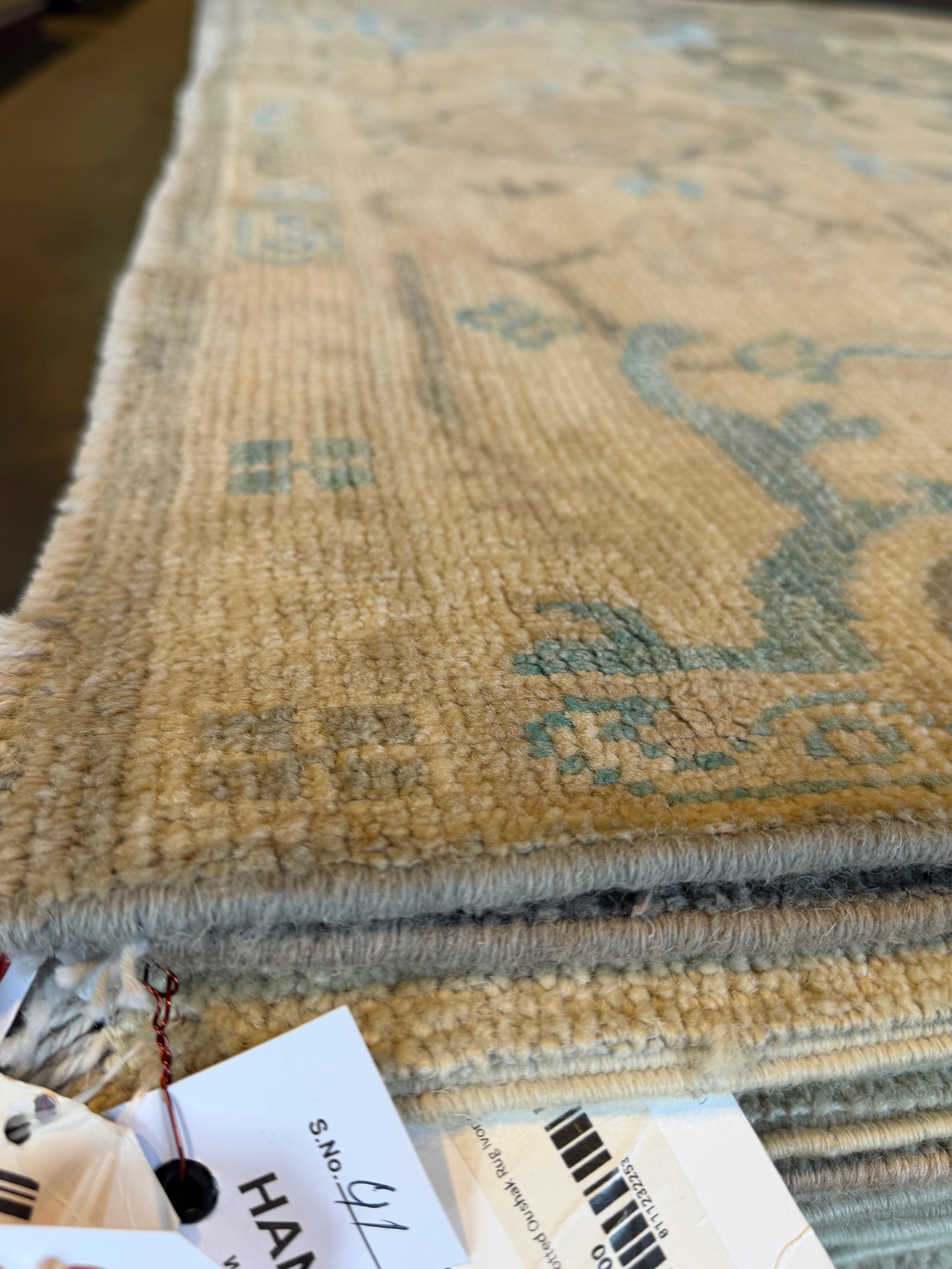 Amita Neuman 8.5x11.11 Cream and Grey  Whitewashed Hand-Knotted Oushak