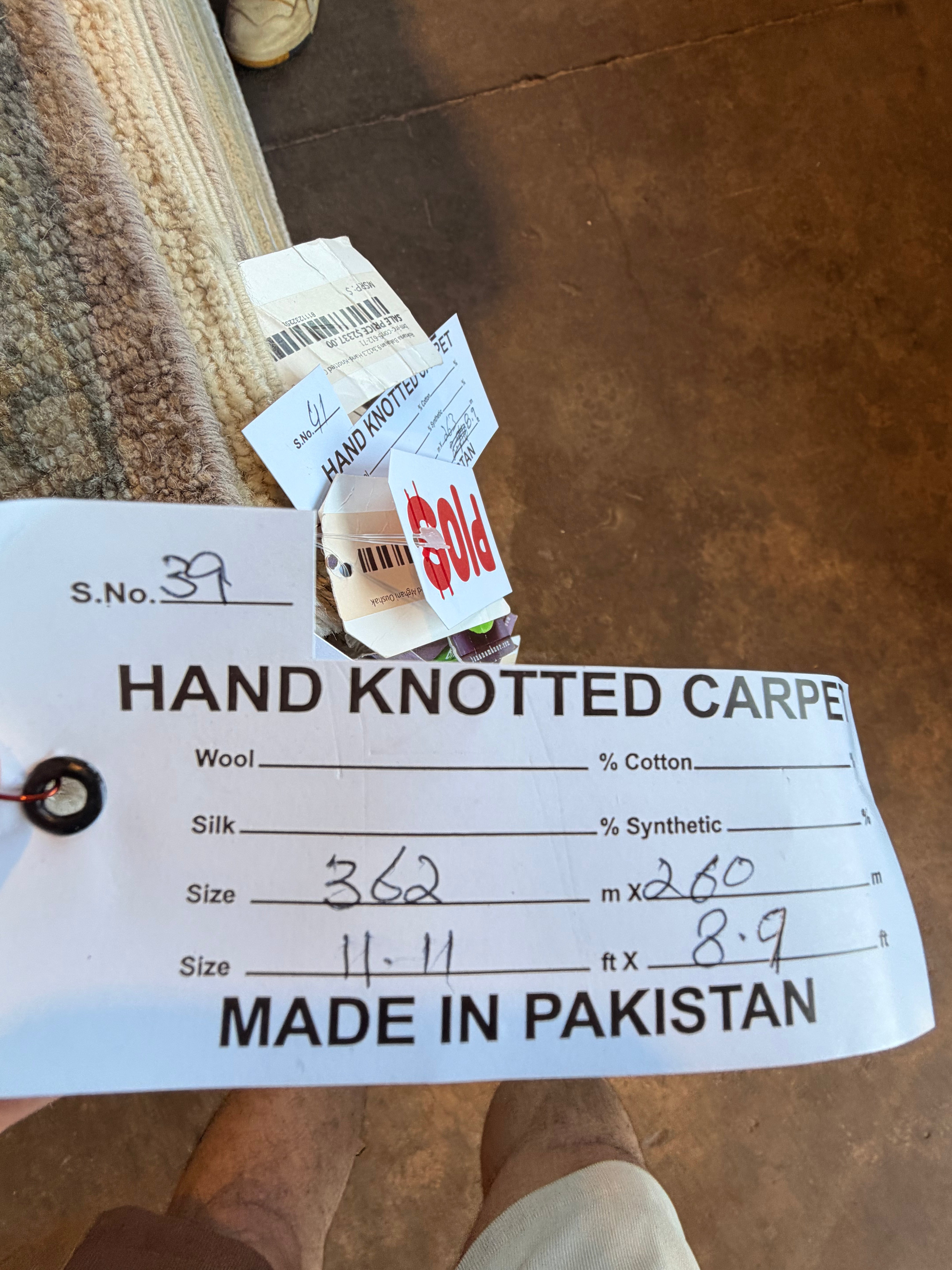 Amita Neuman 8.5x11.11 Cream and Grey  Whitewashed Hand-Knotted Oushak