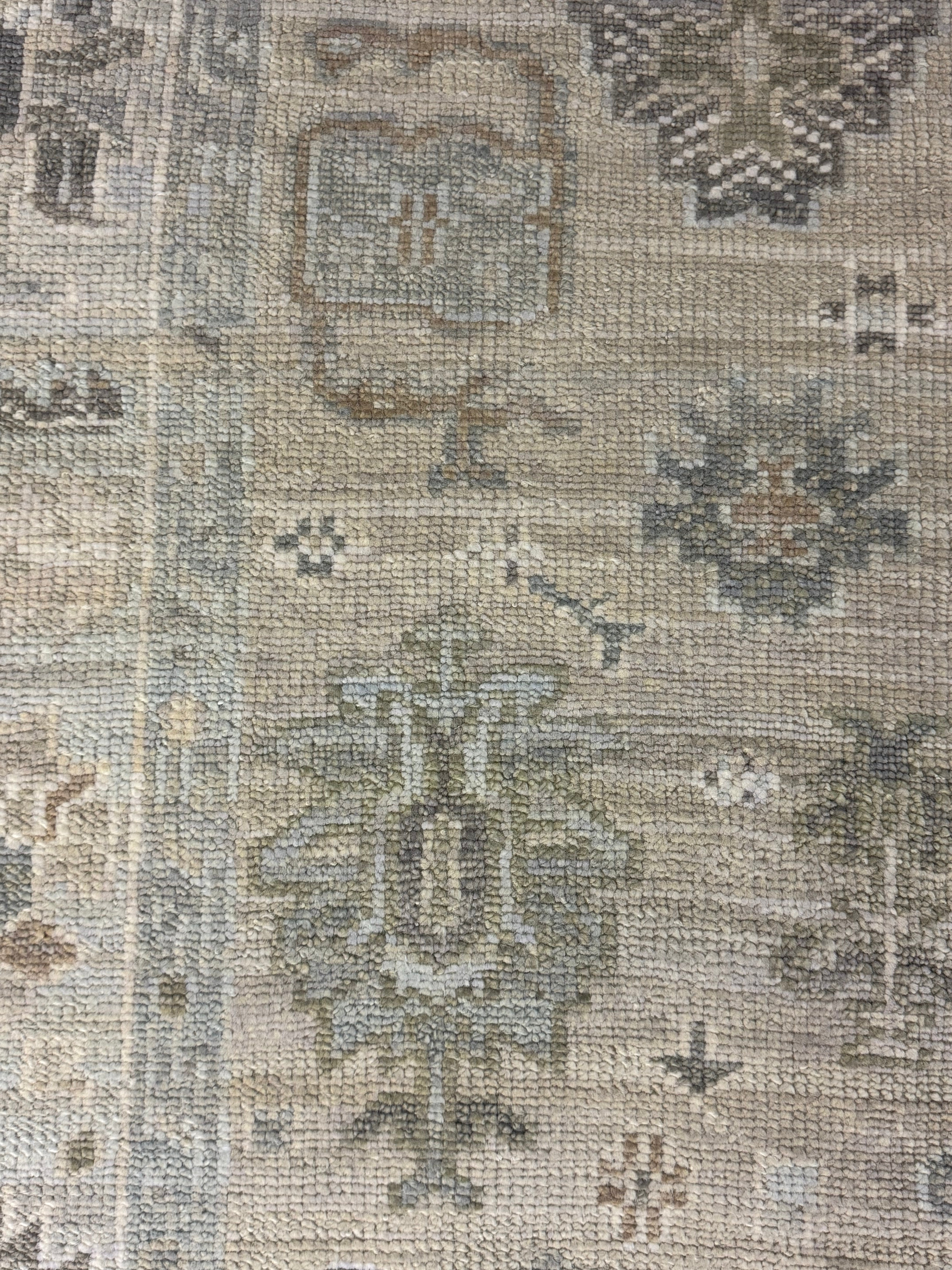 Kate McCallister 6x9 Beige and Blue Turkish Knot Oushak Rug