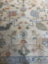 Bailey Taylor 9.8x13.8 Ivory and Green Whitewashed Hand-Knotted Oushak