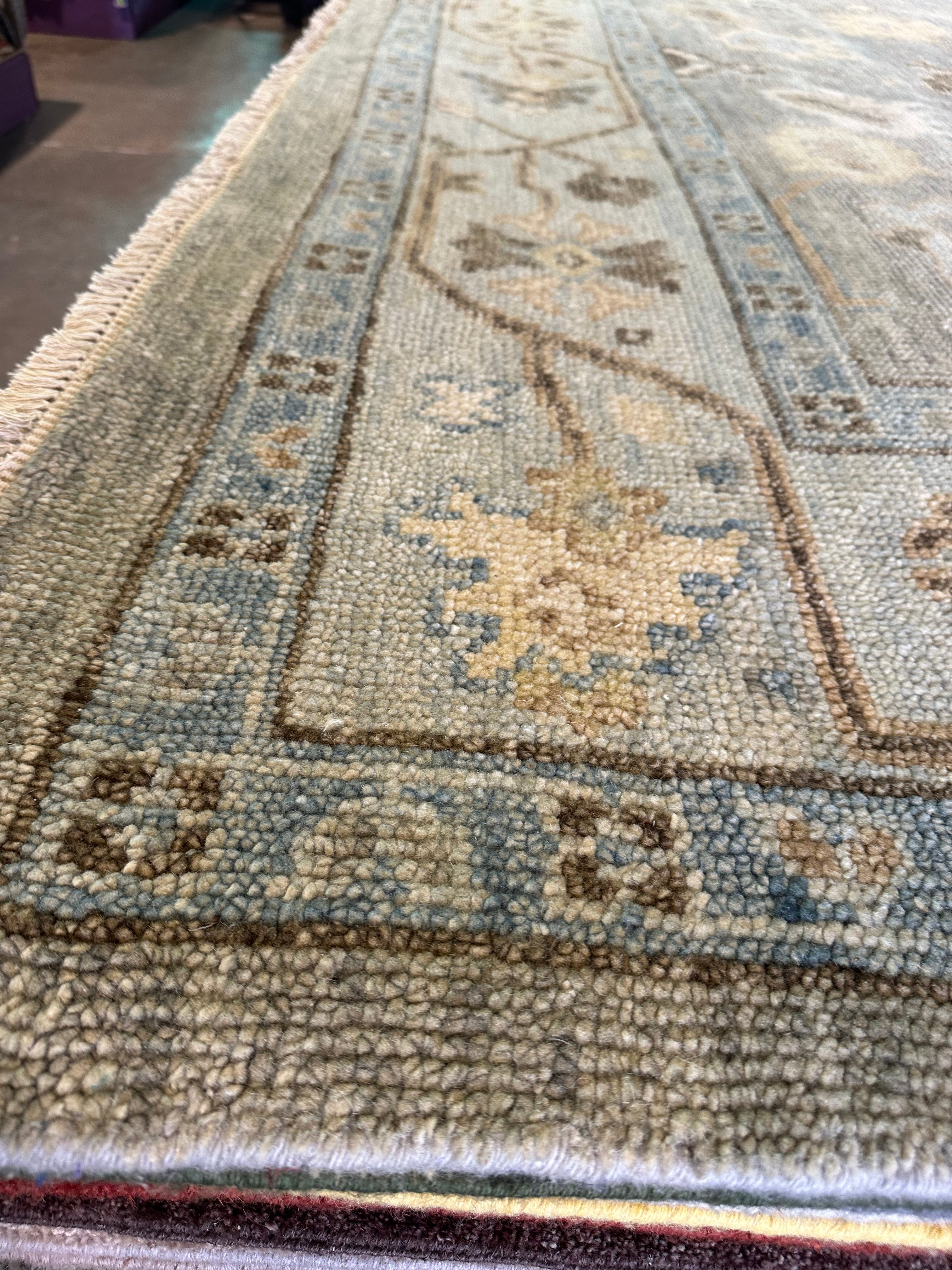 Joli W. Irvine 9x12.3 Grey Hand-Knotted Oushak Rug