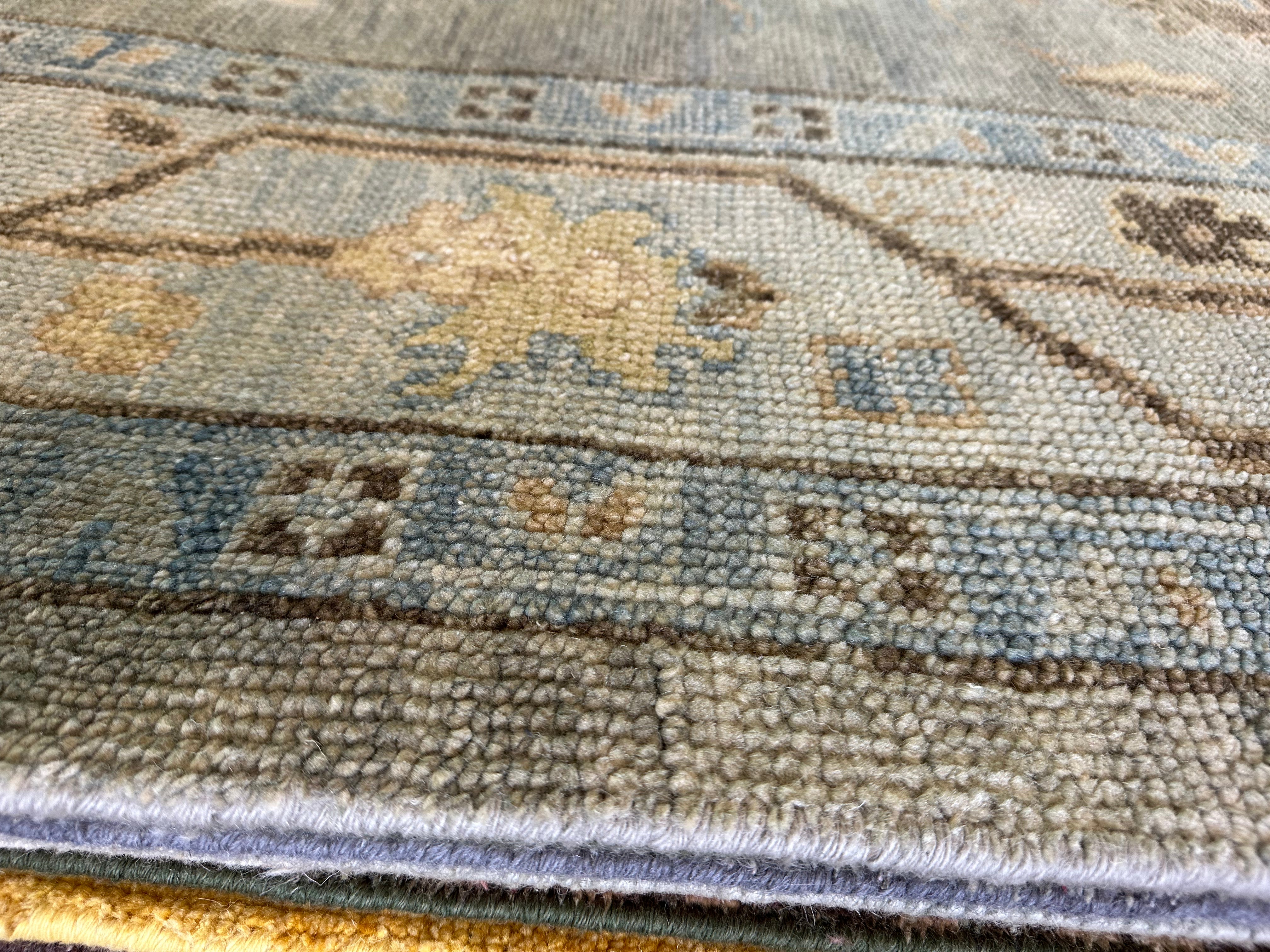 Joli W. Irvine 9x12.3 Grey Hand-Knotted Oushak Rug