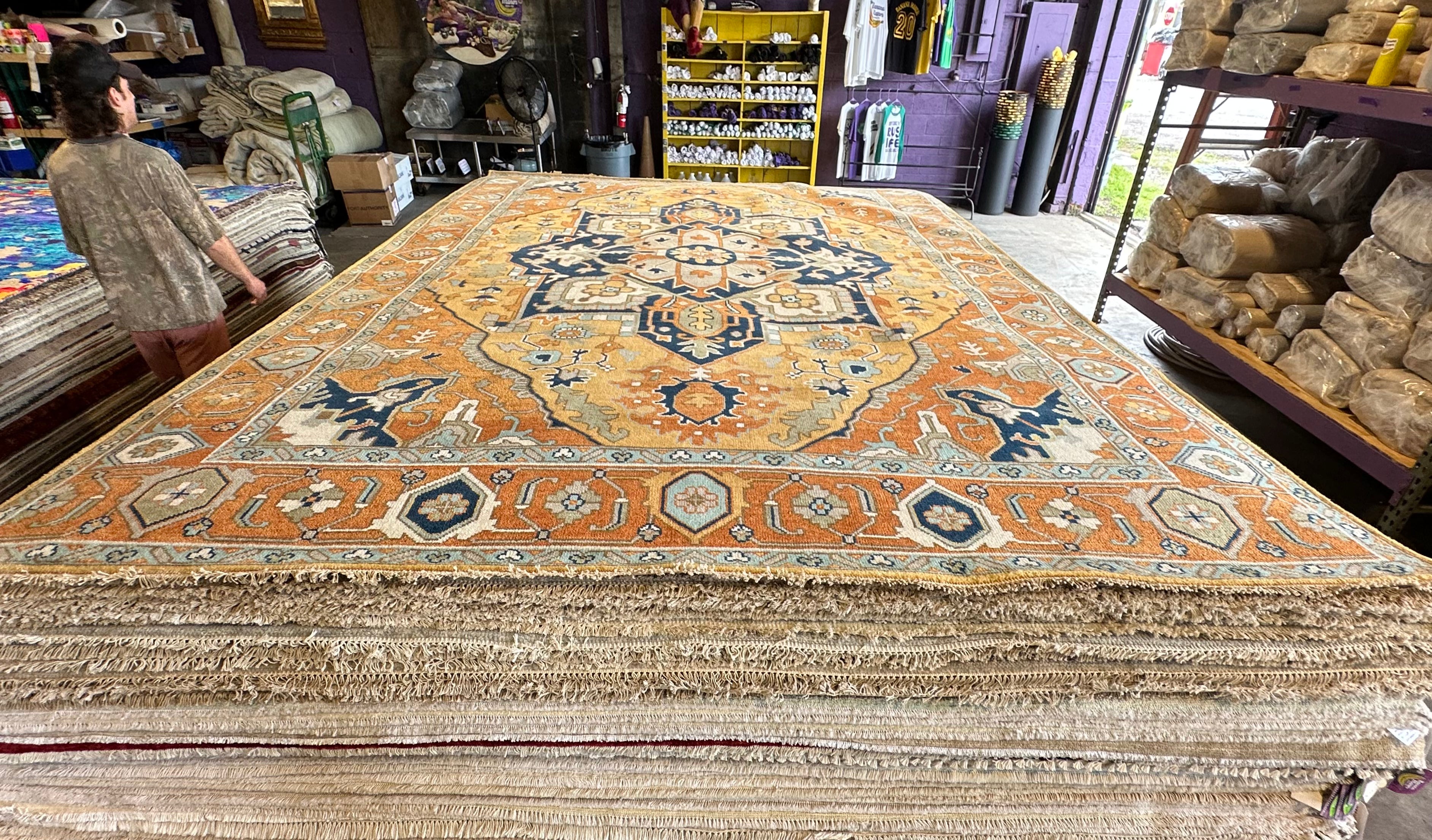 Gia Bennett 10x14 Rust Hand-Knotted Oushak