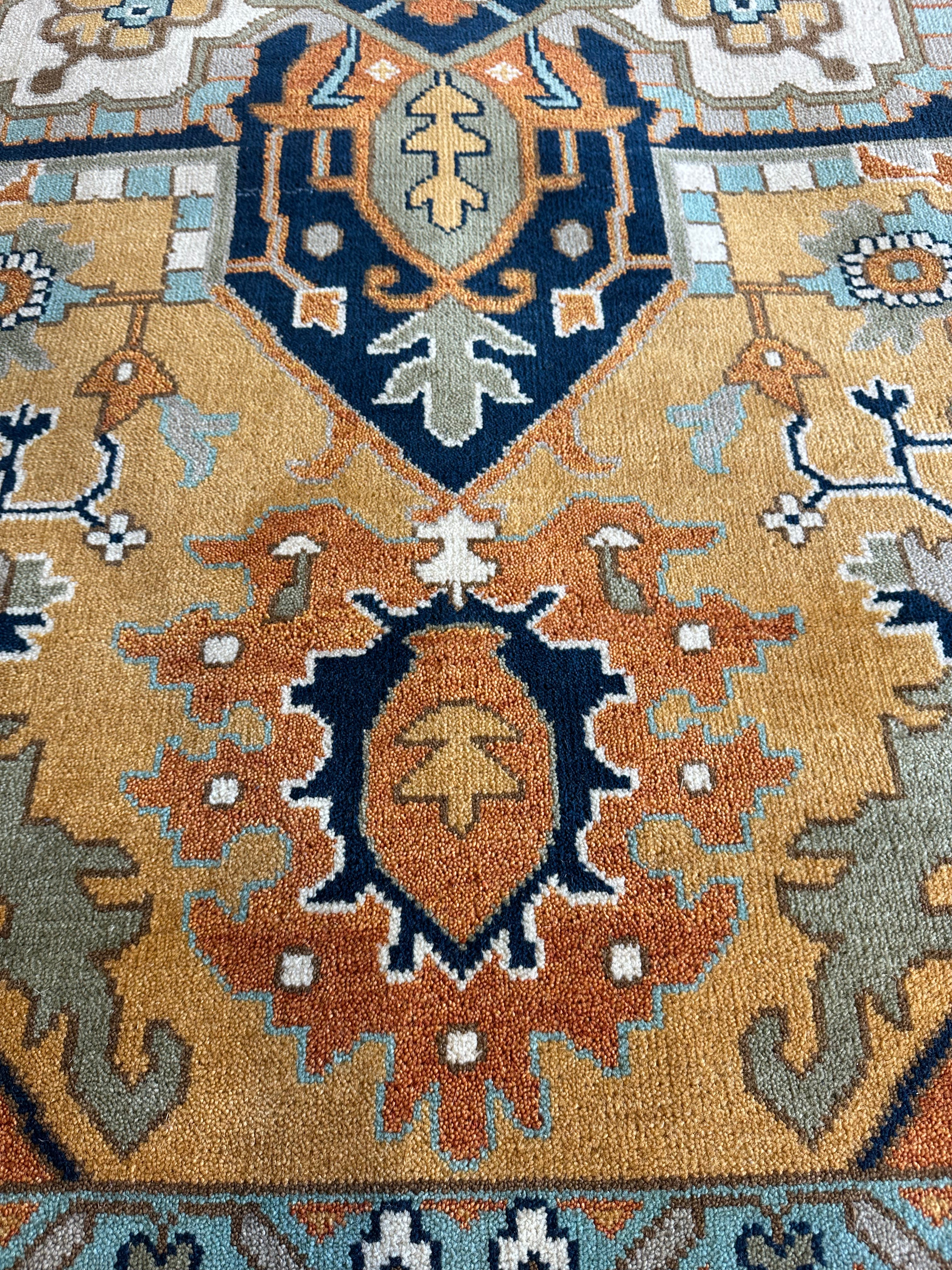 Gia Bennett 10x14 Rust Hand-Knotted Oushak