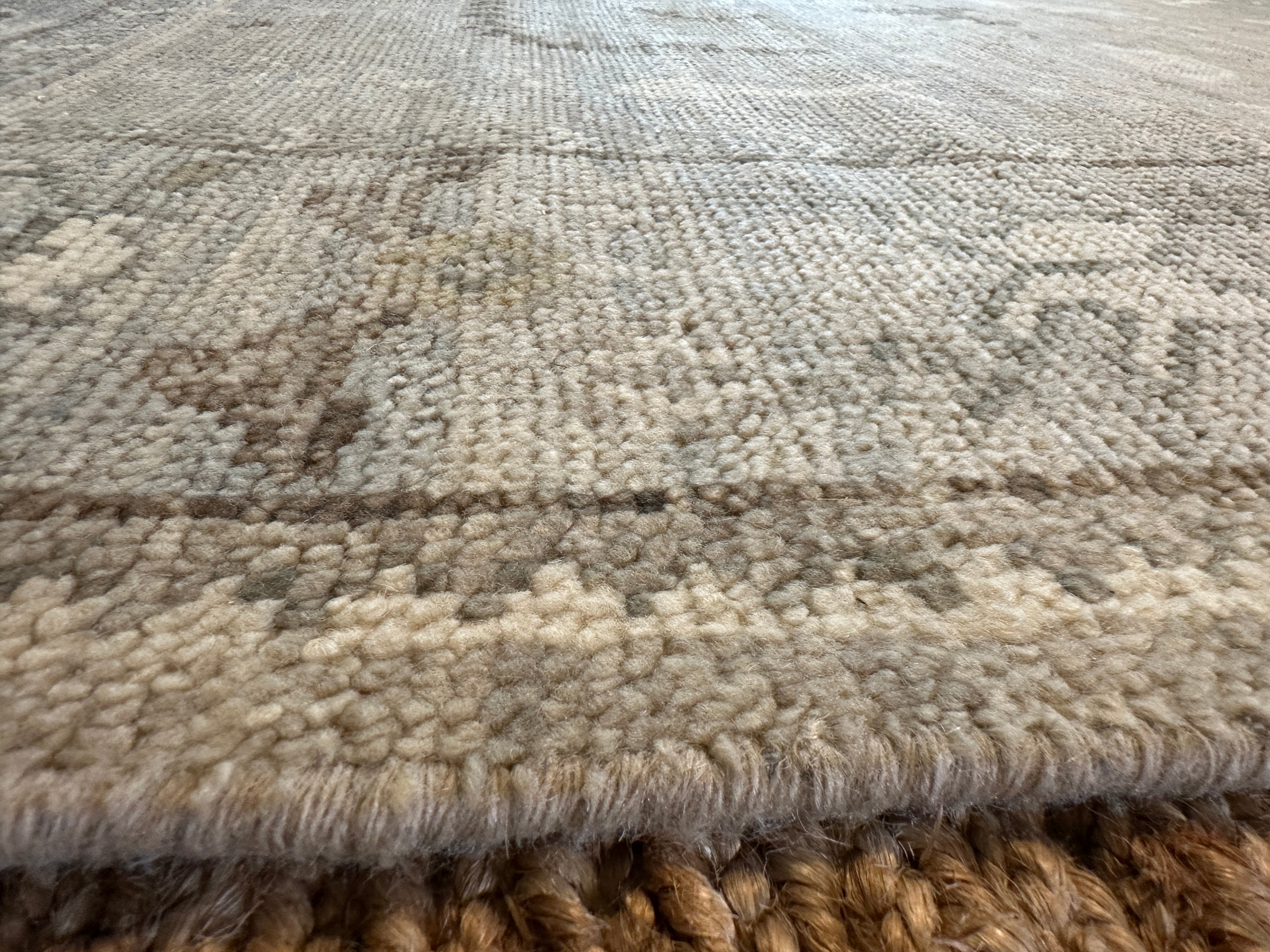 Robyn Menter 8x10 Grey and Tan Hand-Knotted Oushak Rug