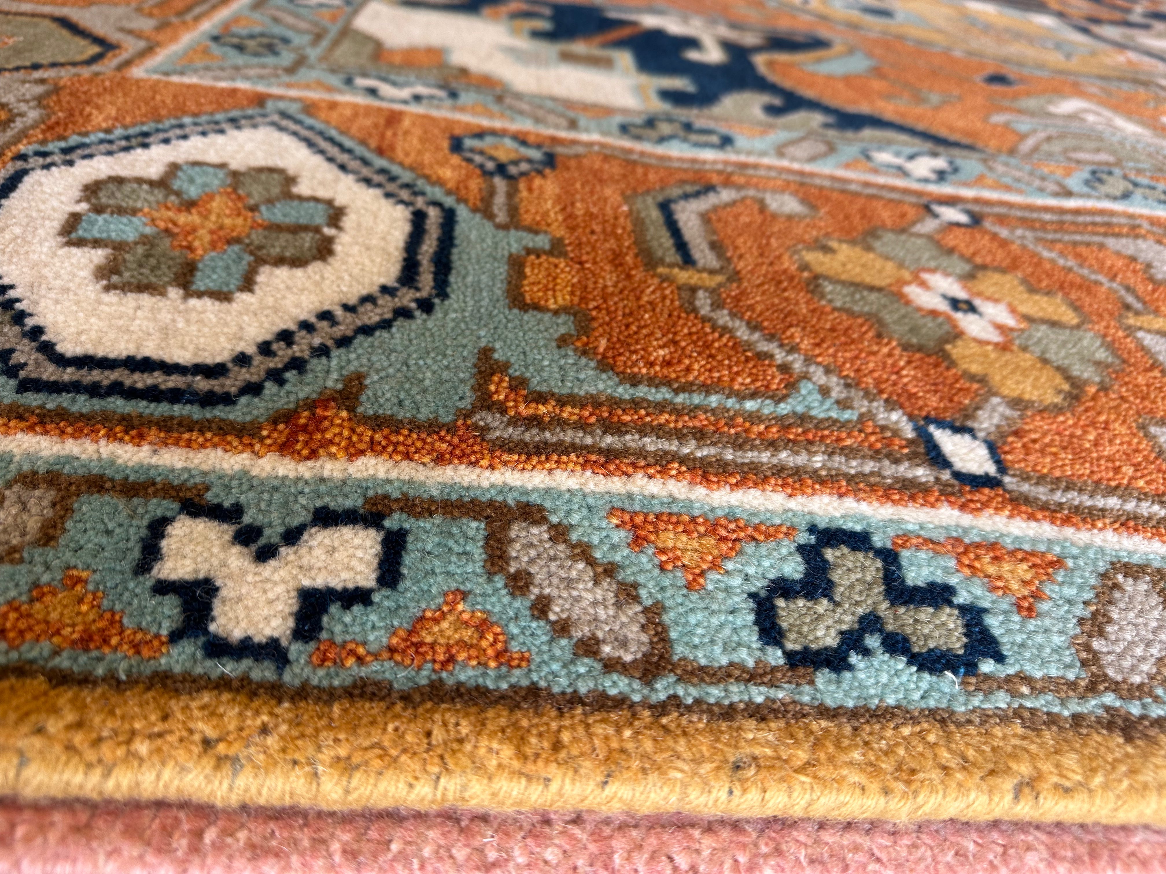 Gia Bennett 10x14 Rust Hand-Knotted Oushak