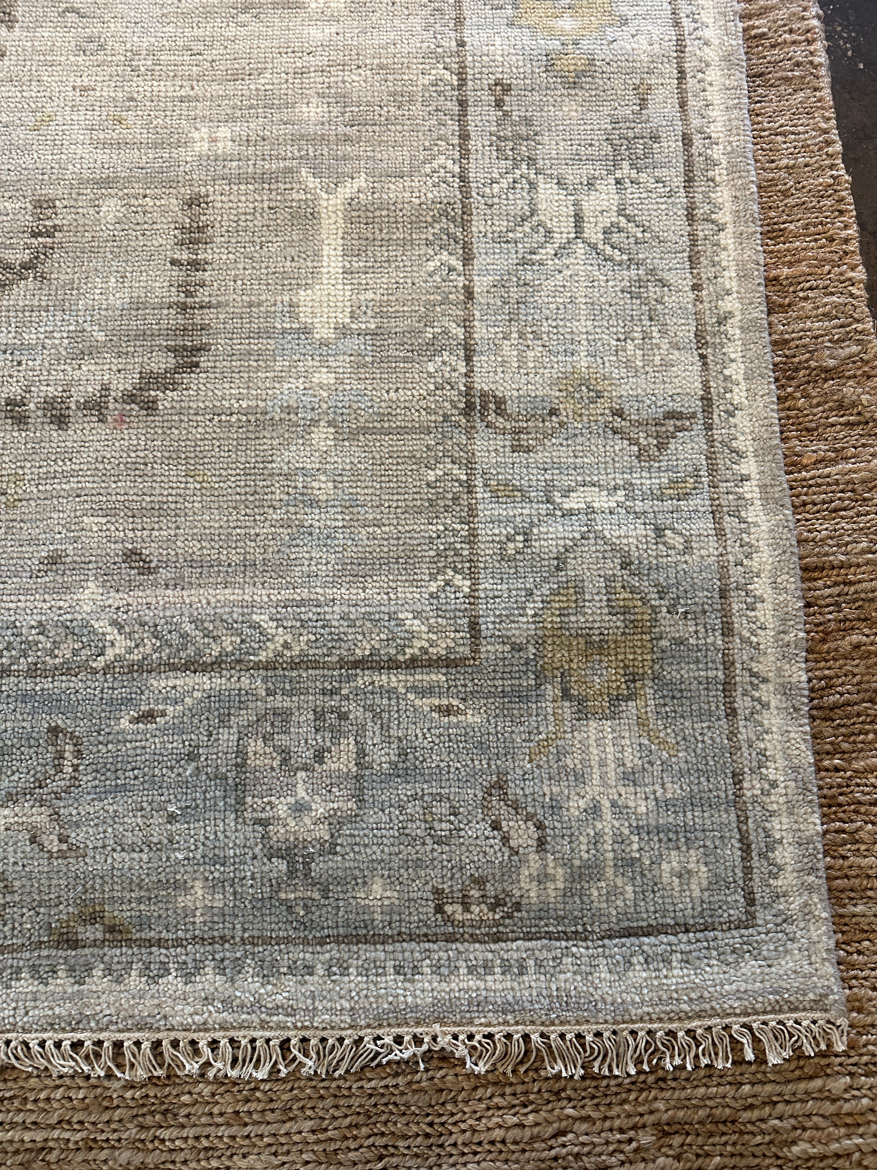 Robyn Menter 8x10 Grey and Tan Hand-Knotted Oushak Rug