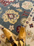 Gisele Bundchen 9x12 Dark Grey and Ivory Hand-Knotted Oushak Rug