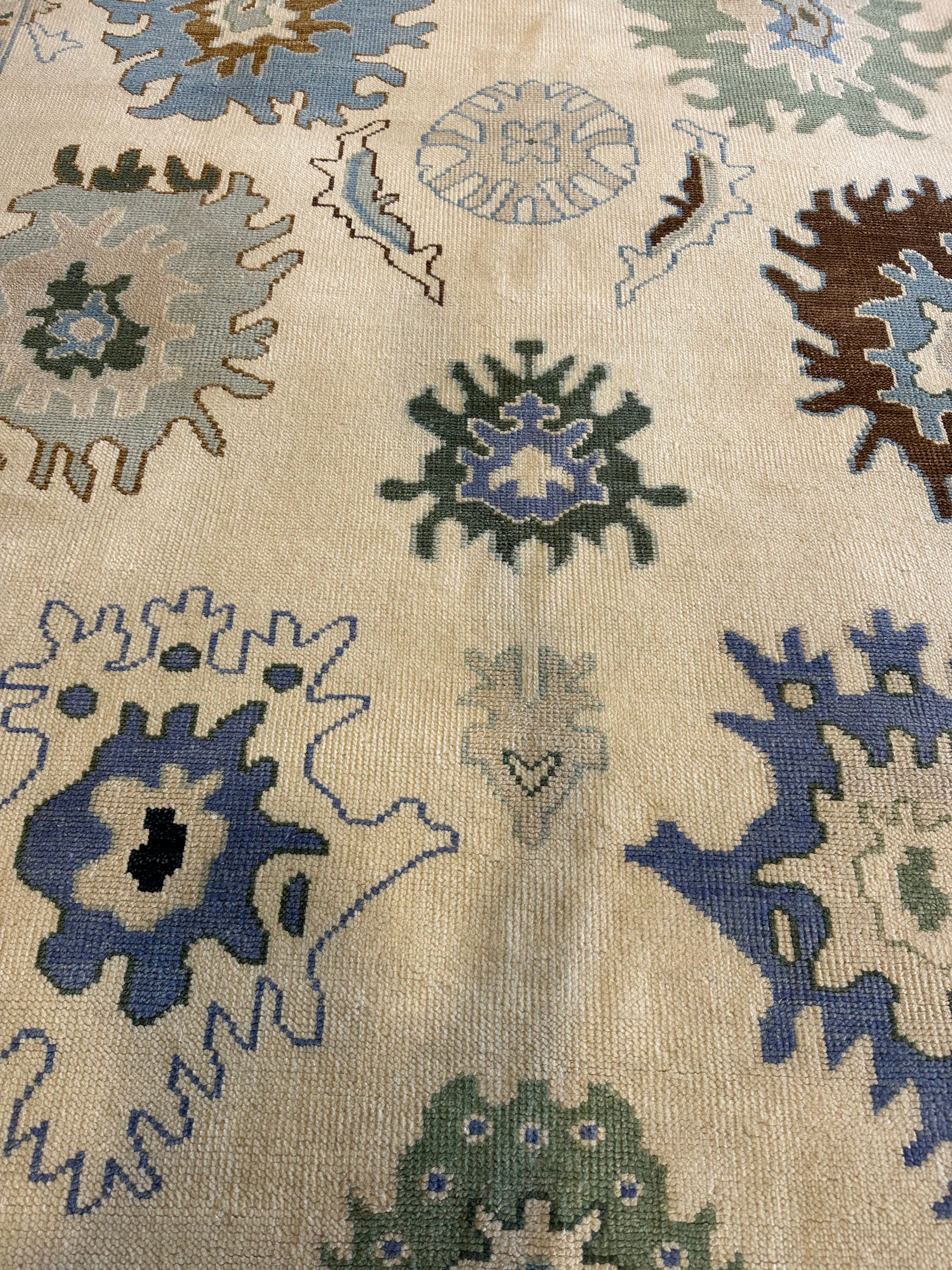 Barbara Jean 9x11.9 Cream Hand-Knotted Oushak Rug