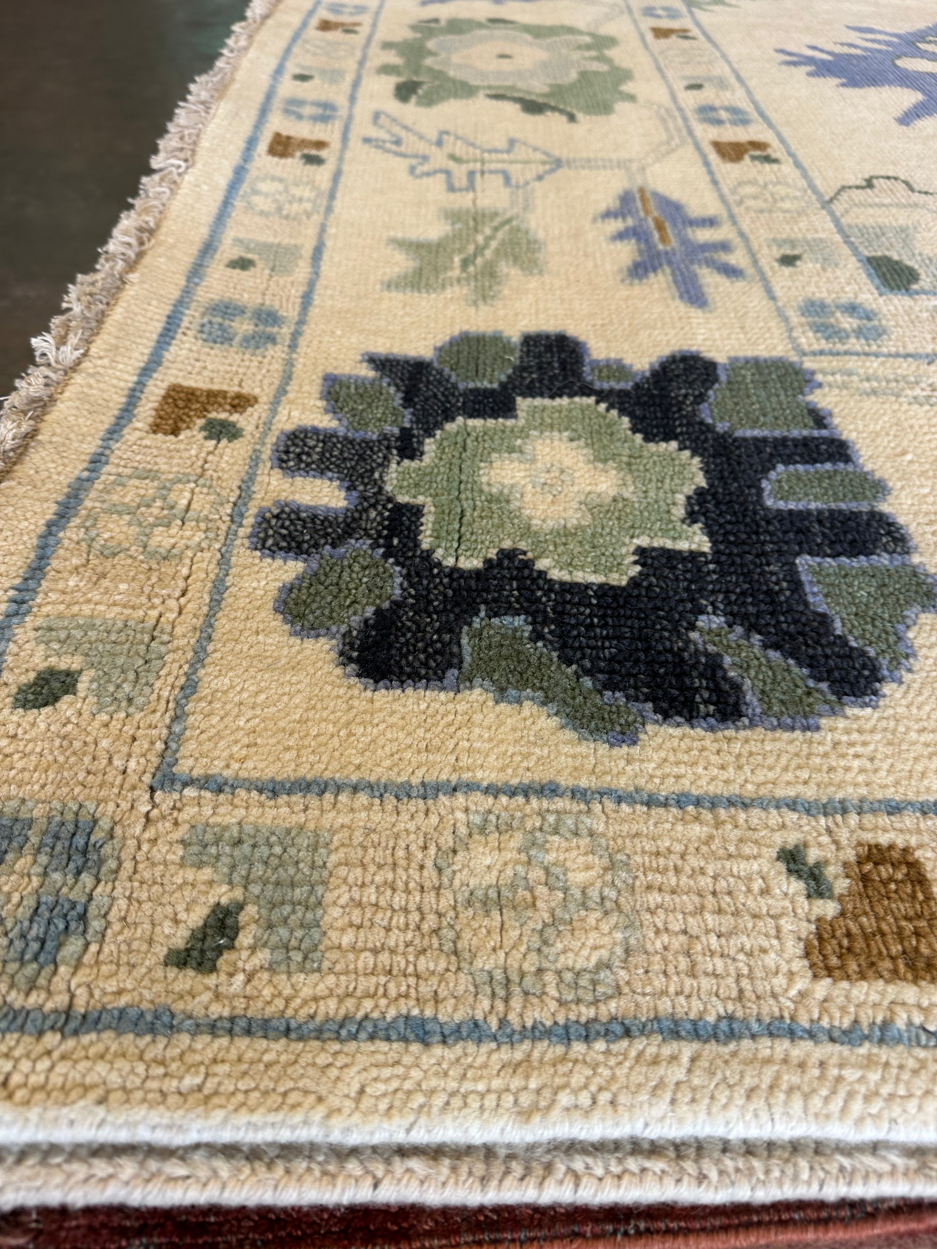 Barbara Jean 9x11.9 Cream Hand-Knotted Oushak Rug