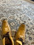Inna Korobkina 9x12 Hand-Knotted Oushak Rug Ivory and Brown