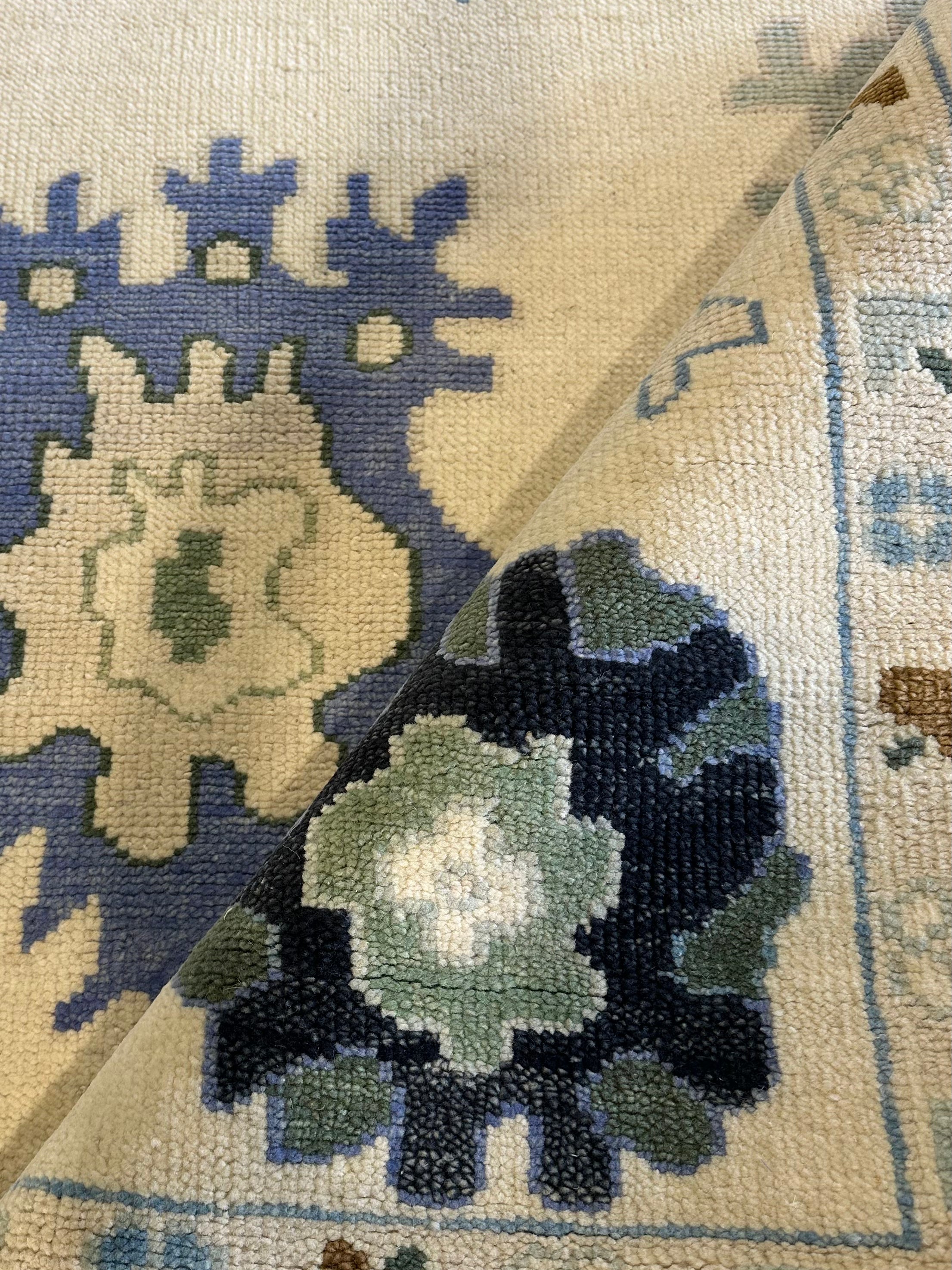 Barbara Jean 9x11.9 Cream Hand-Knotted Oushak Rug
