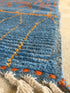 Danielle Olivera 6.2x10 Blue and Orange  Hand-Knotted Afghani Moroccan Style Rug