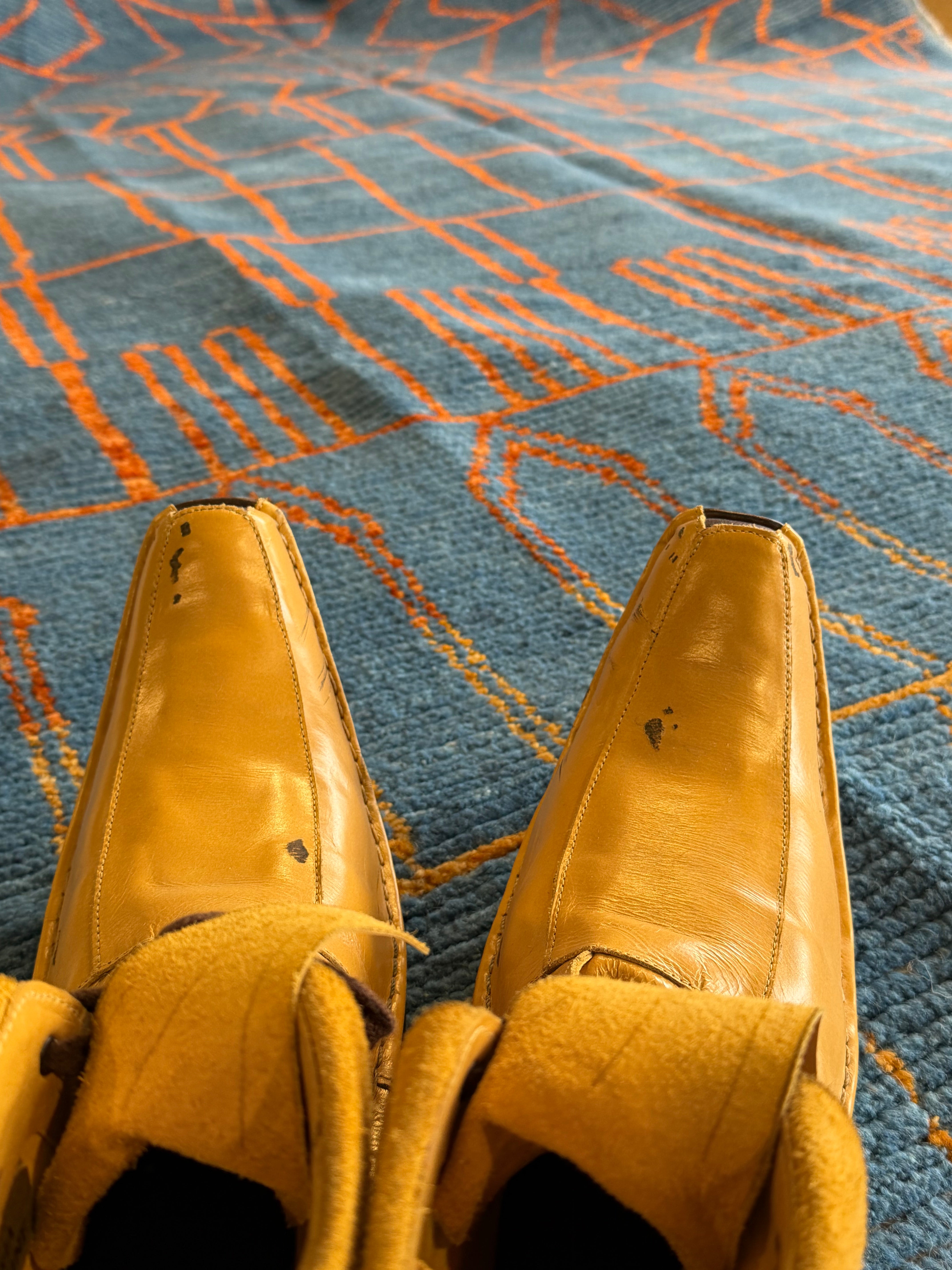 Danielle Olivera 6.2x10 Blue and Orange  Hand-Knotted Afghani Moroccan Style Rug