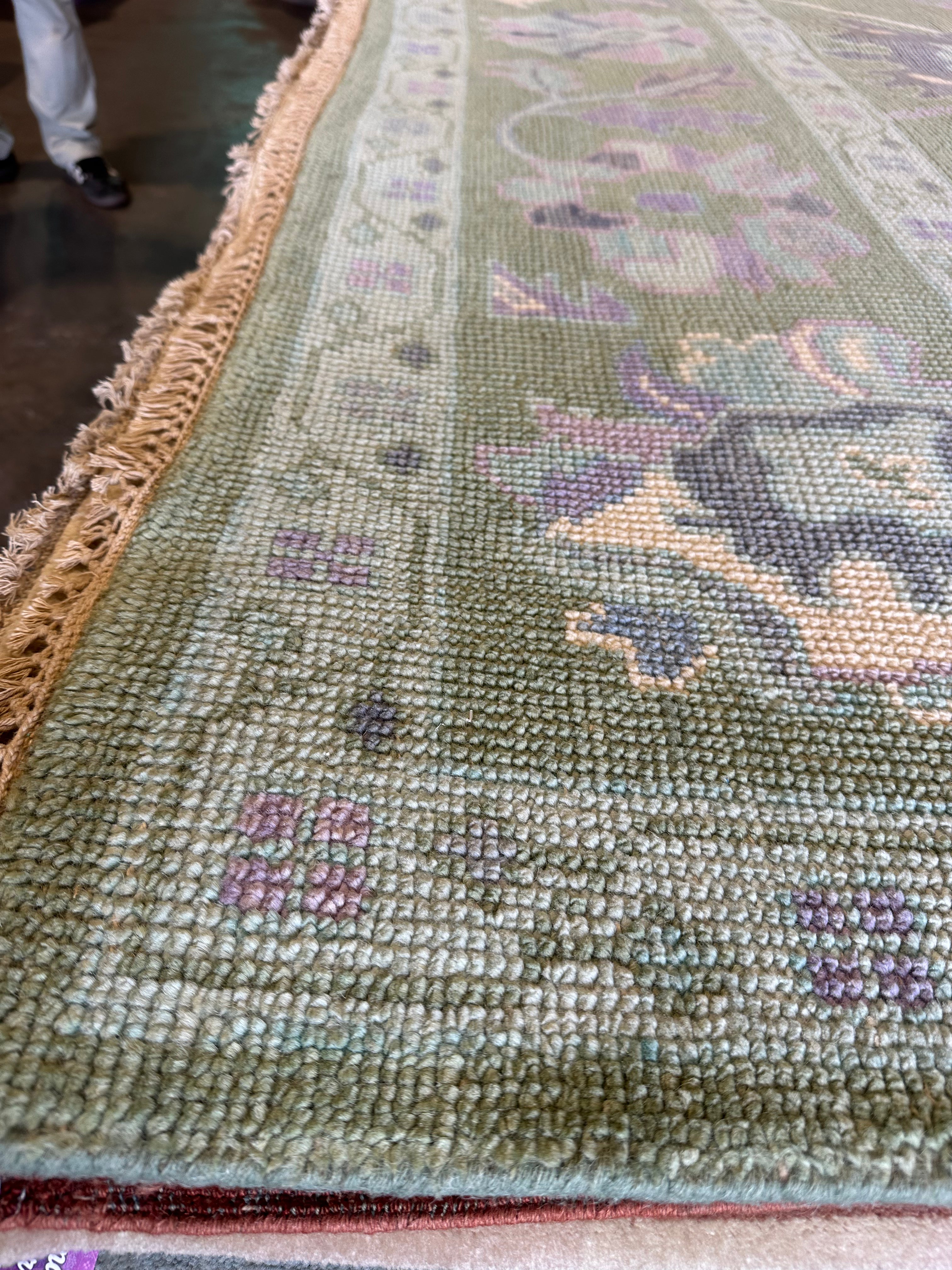Maddy Perez 9x12 Light Green Hand-Knotted Oushak