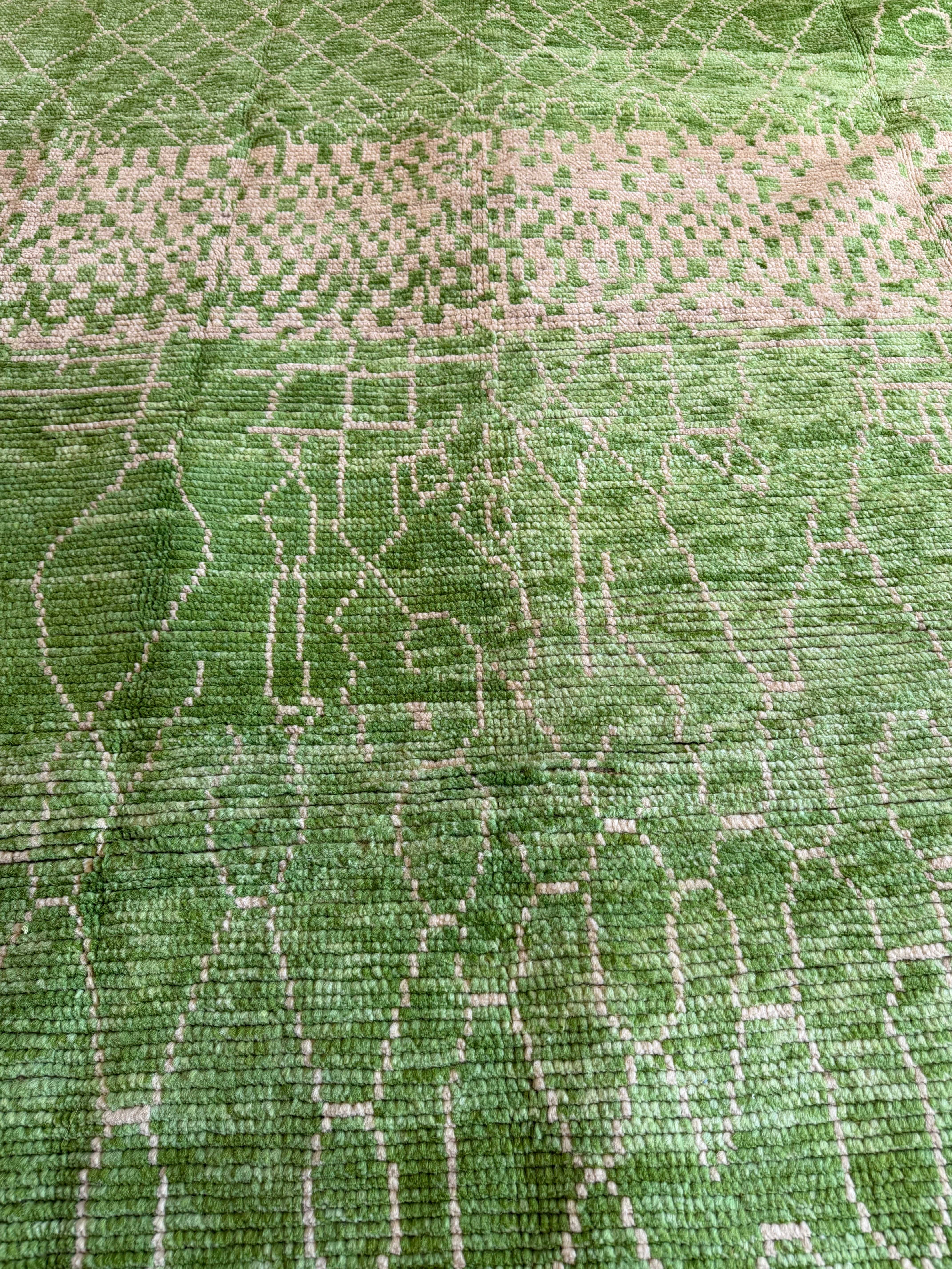 Jaclyn Shuman 8.2x10.2 Green Hand-Knotted Afghani Moroccan Style Rug