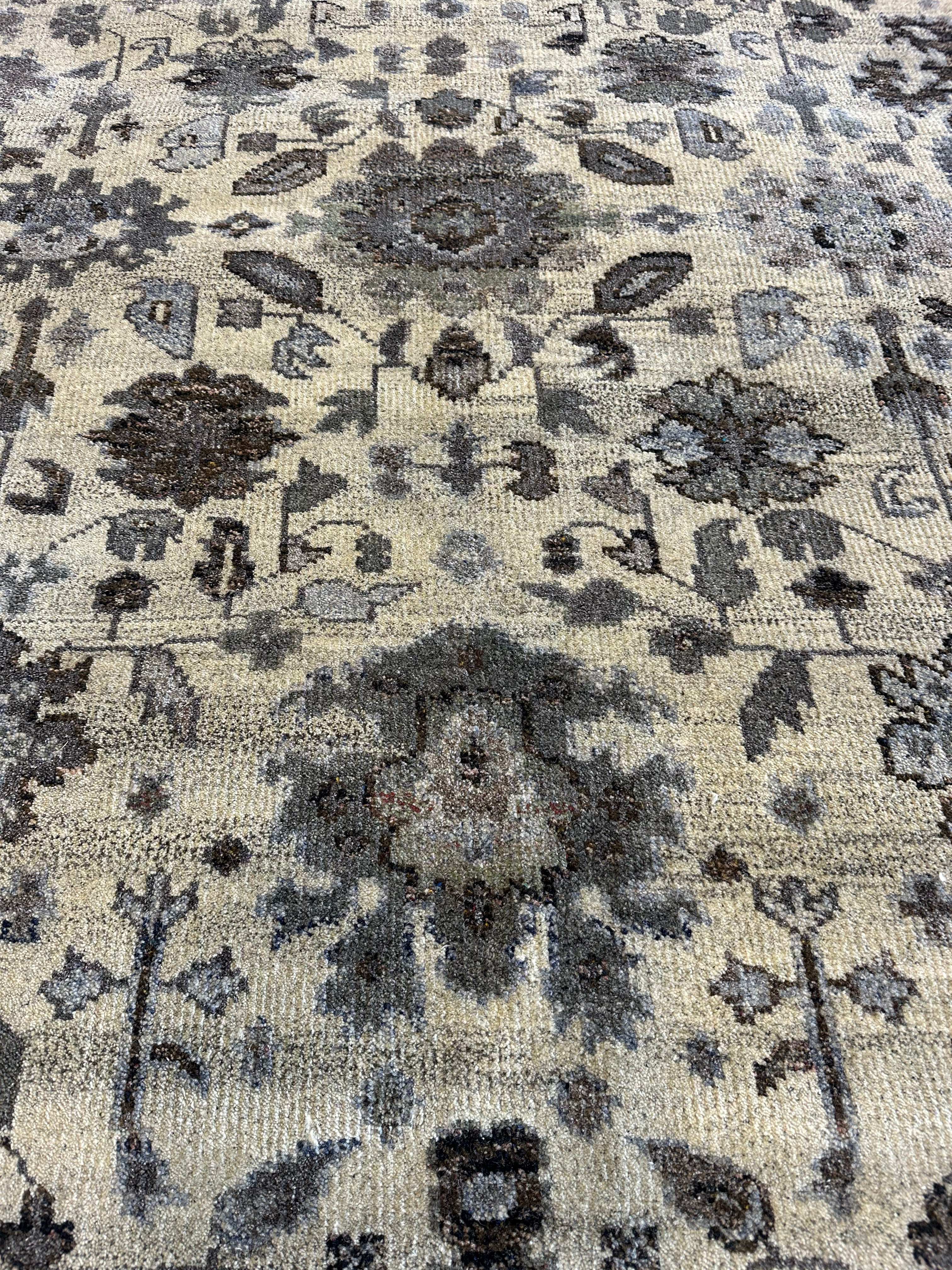 Danielle Guthrie 9x12 Dark Grey Hand-Knotted Oushak Rug