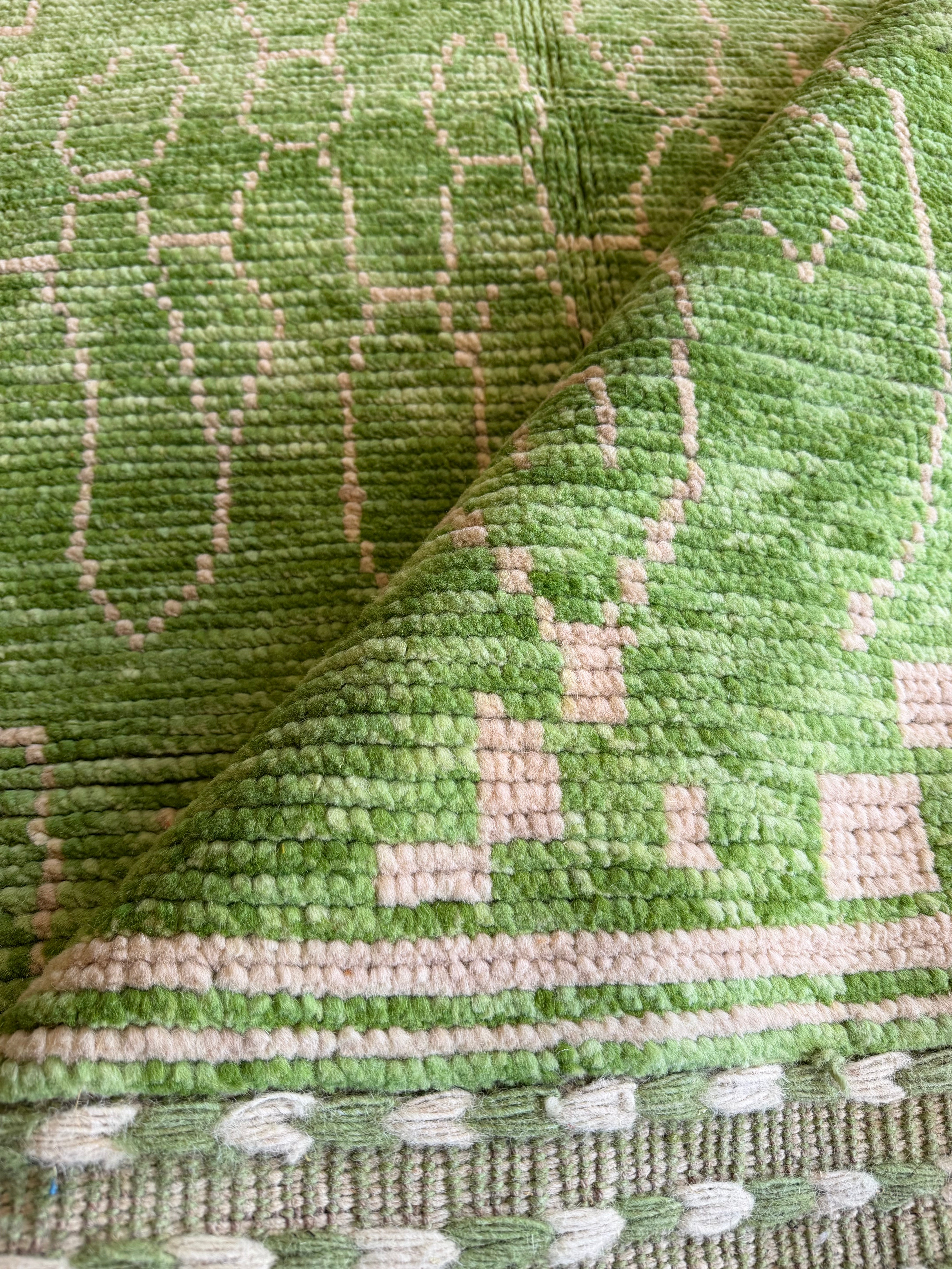 Jaclyn Shuman 8.2x10.2 Green Hand-Knotted Afghani Moroccan Style Rug