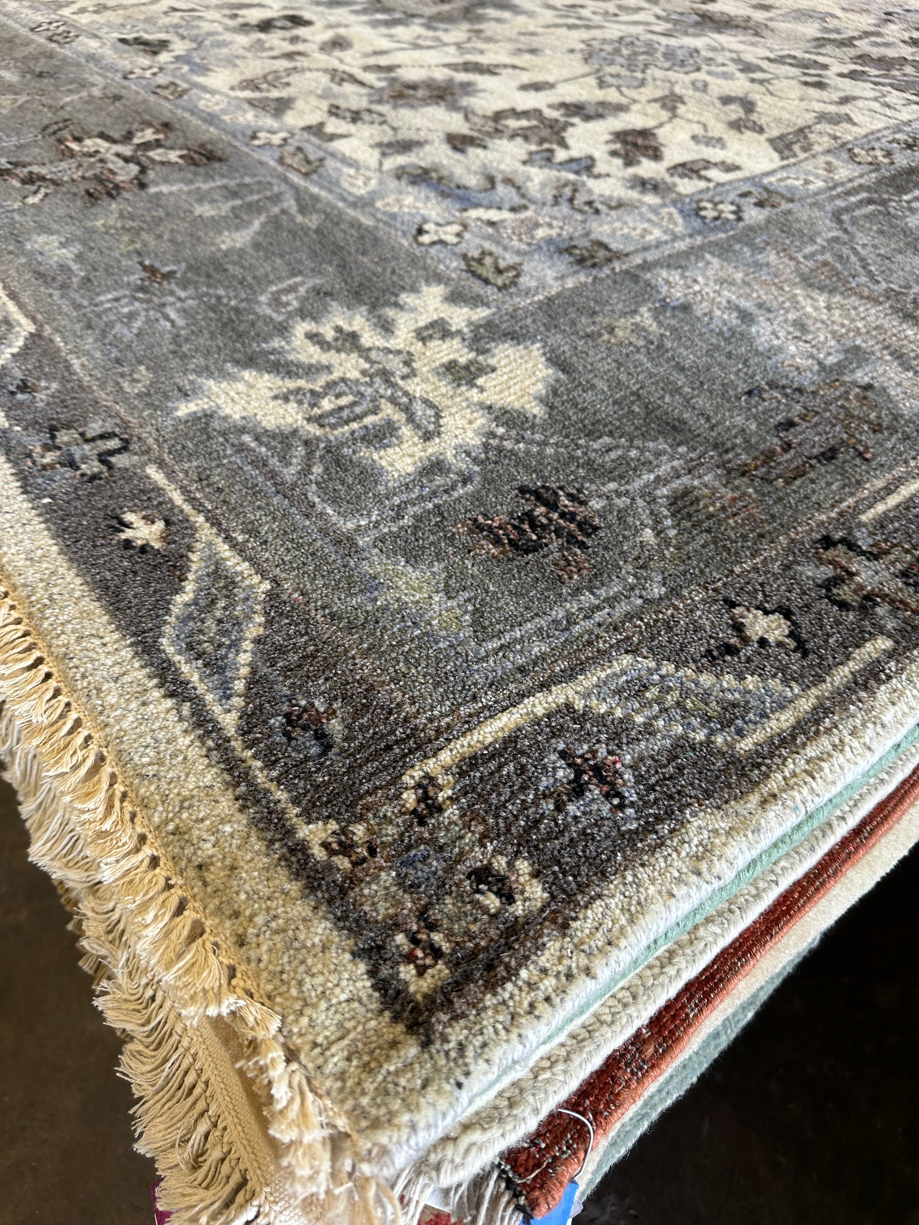 Danielle Guthrie 9x12 Dark Grey Hand-Knotted Oushak Rug