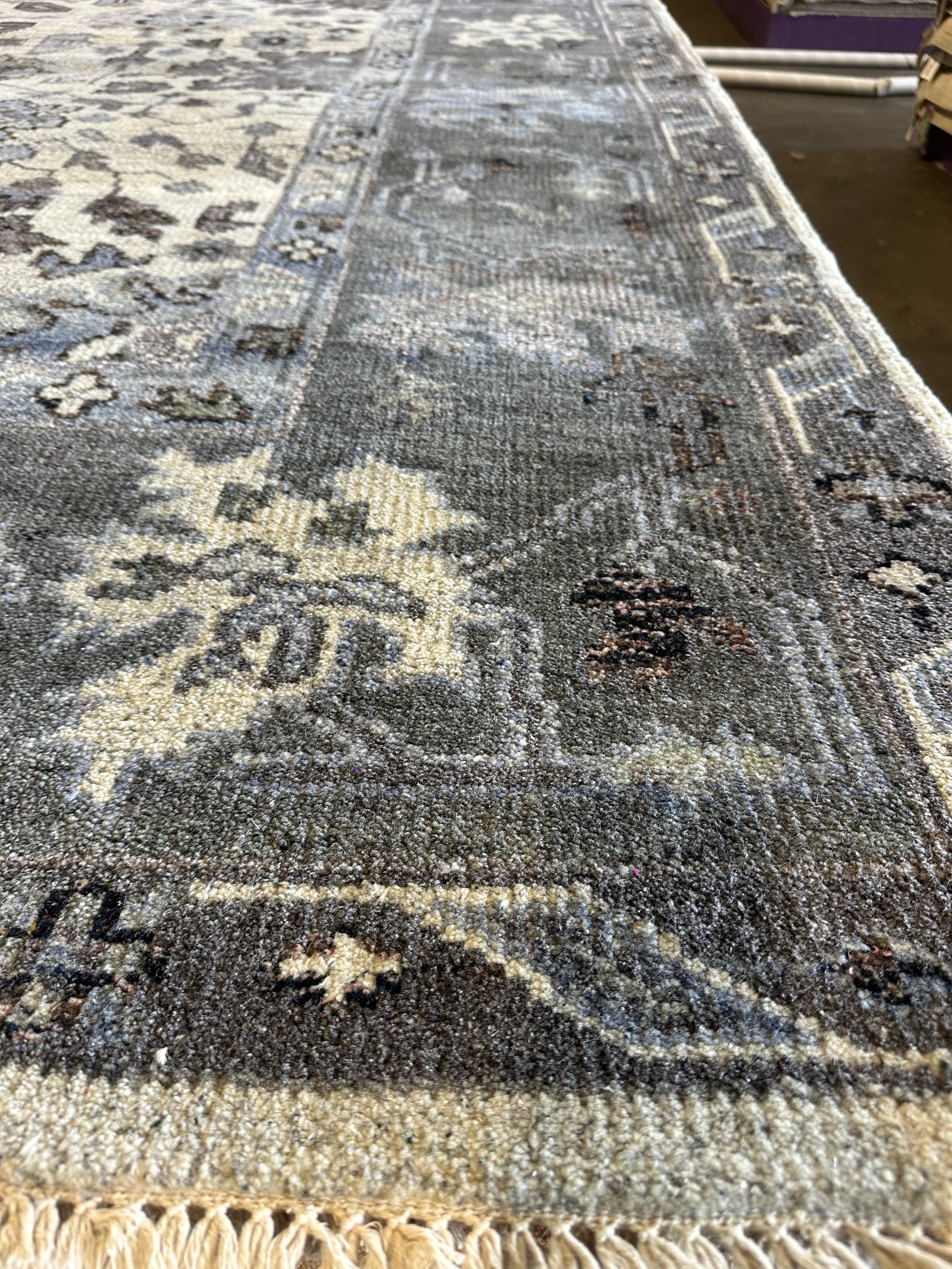 Danielle Guthrie 9x12 Dark Grey Hand-Knotted Oushak Rug