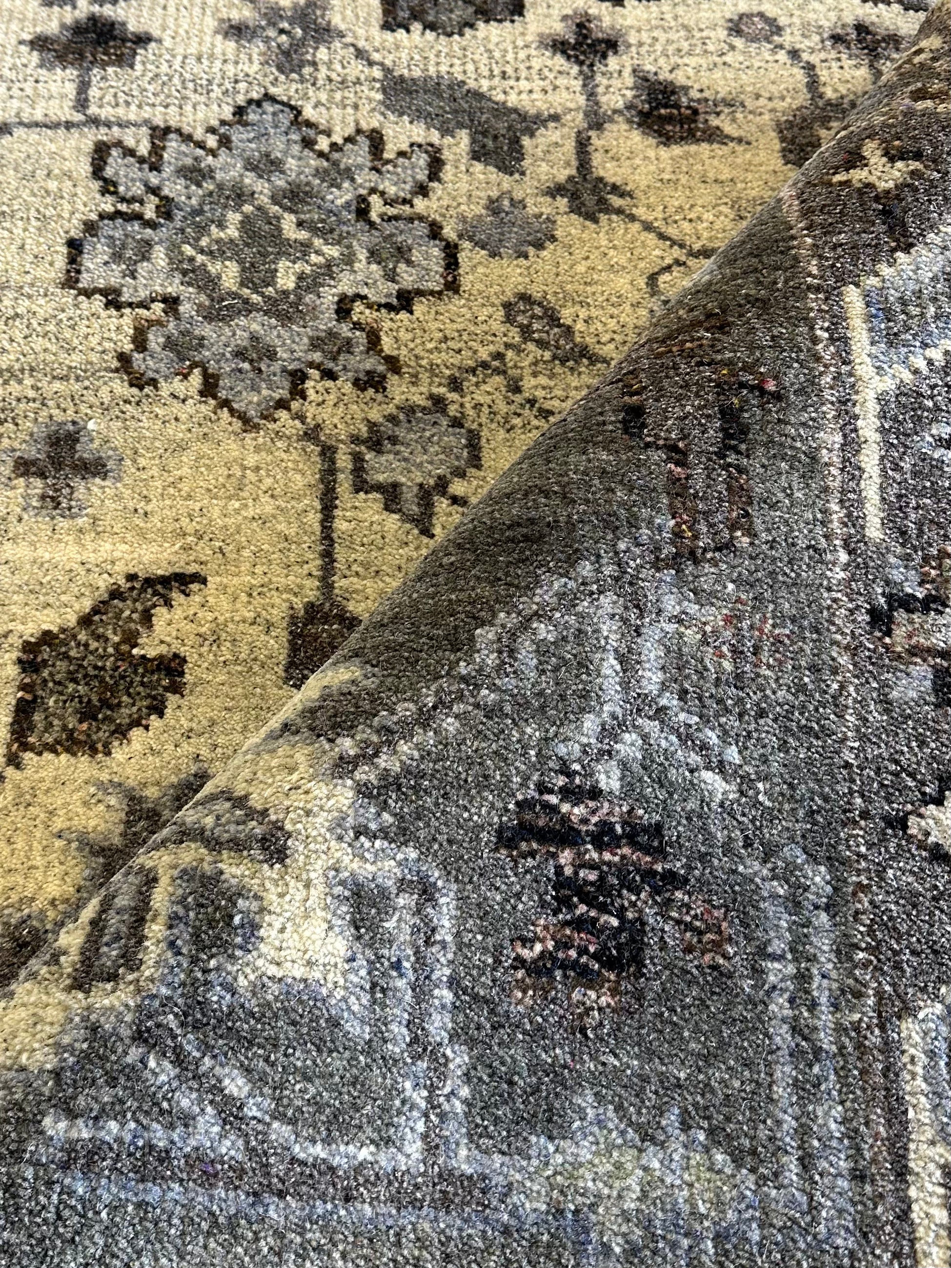 Danielle Guthrie 9x12 Dark Grey Hand-Knotted Oushak Rug