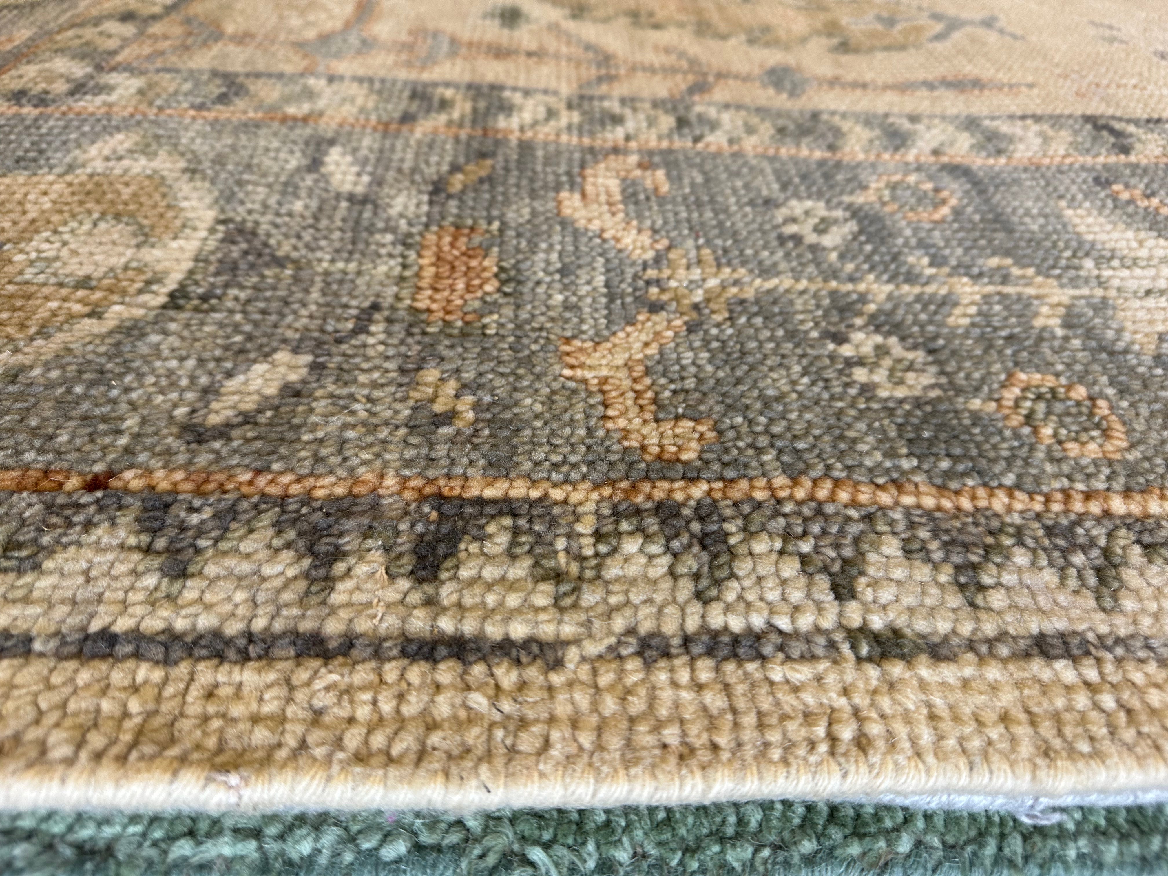 Lindsey Normington 9x12 Tan Hand-Knotted Oushak Rug