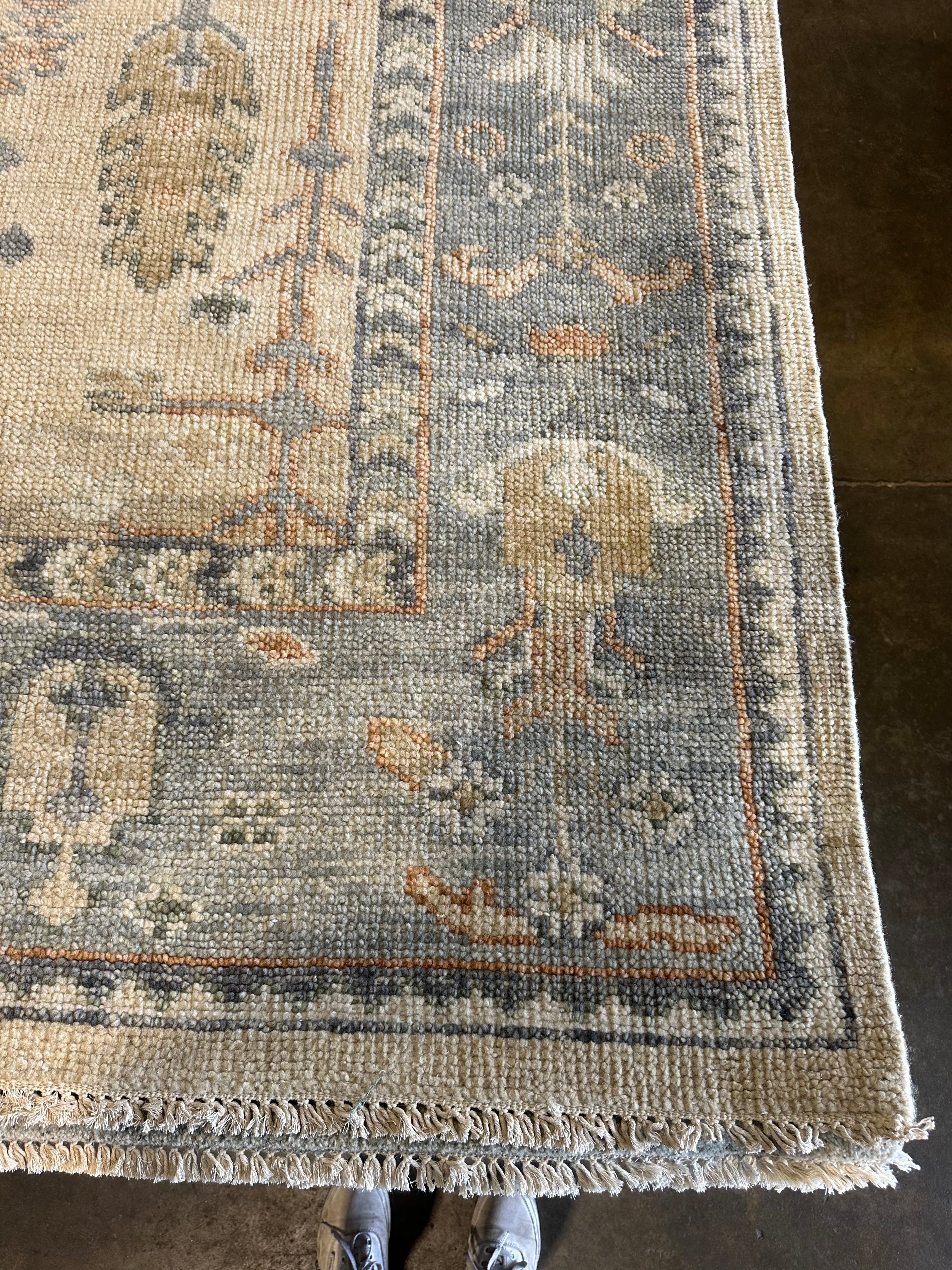 Lindsey Normington 9x12 Tan Hand-Knotted Oushak Rug