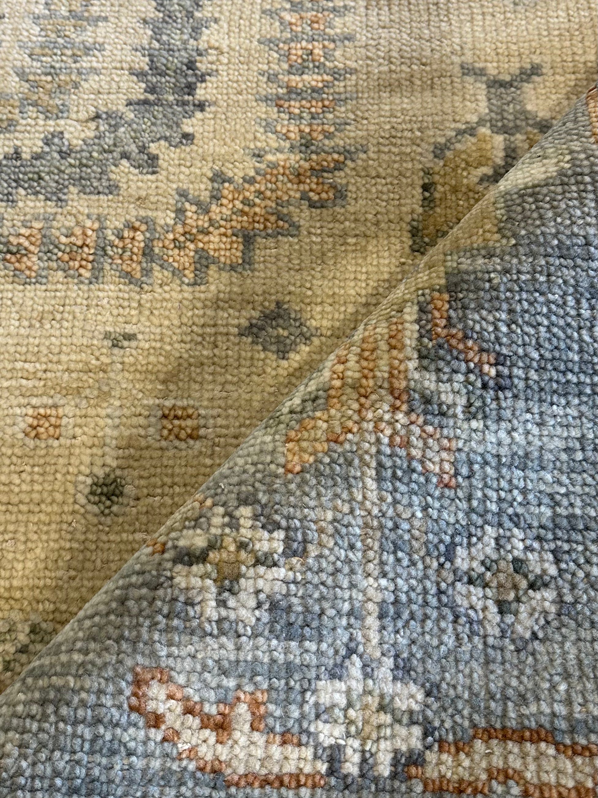 Lindsey Normington 9x12 Tan Hand-Knotted Oushak Rug
