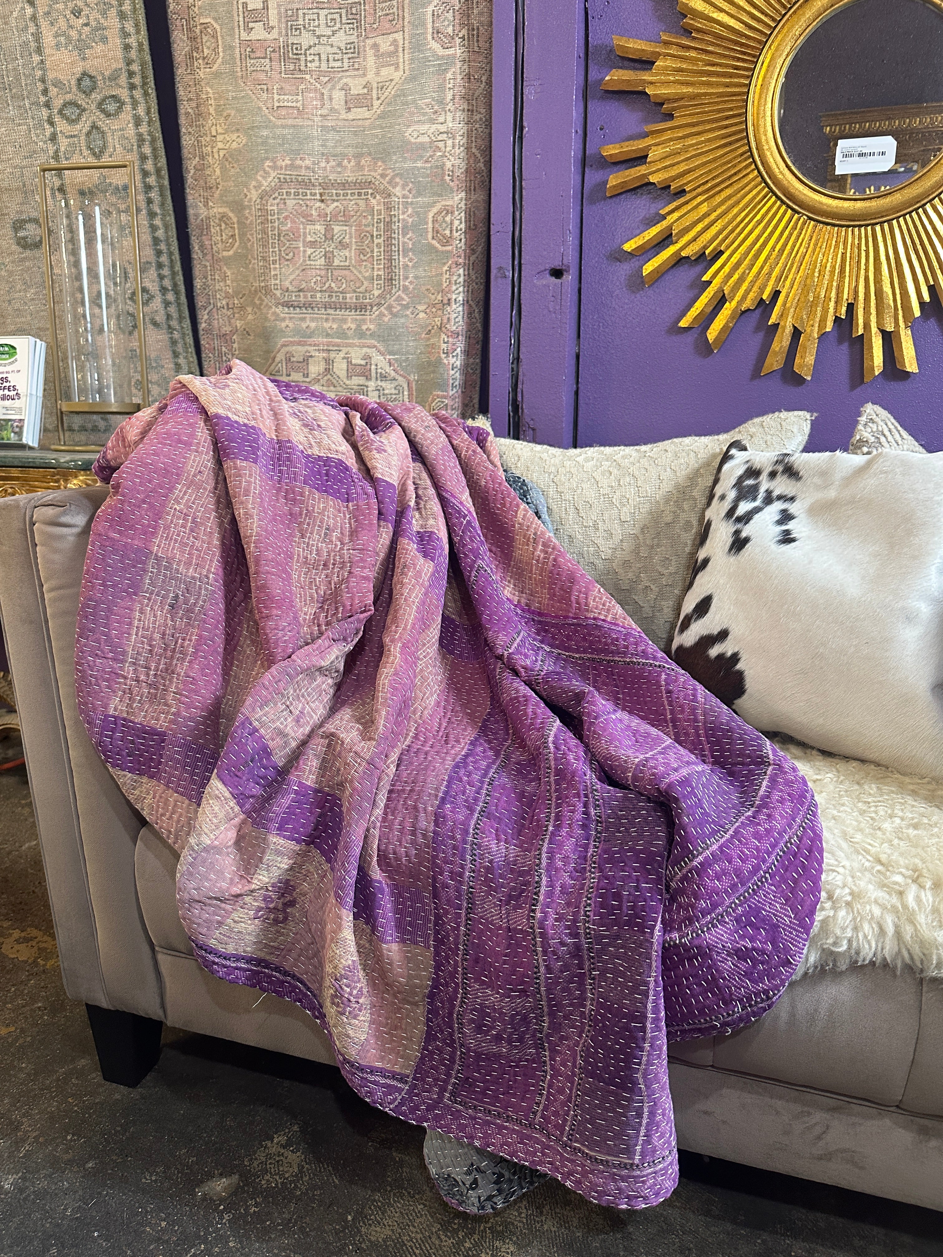 Kantha Reversible Recycled Cotton Throw