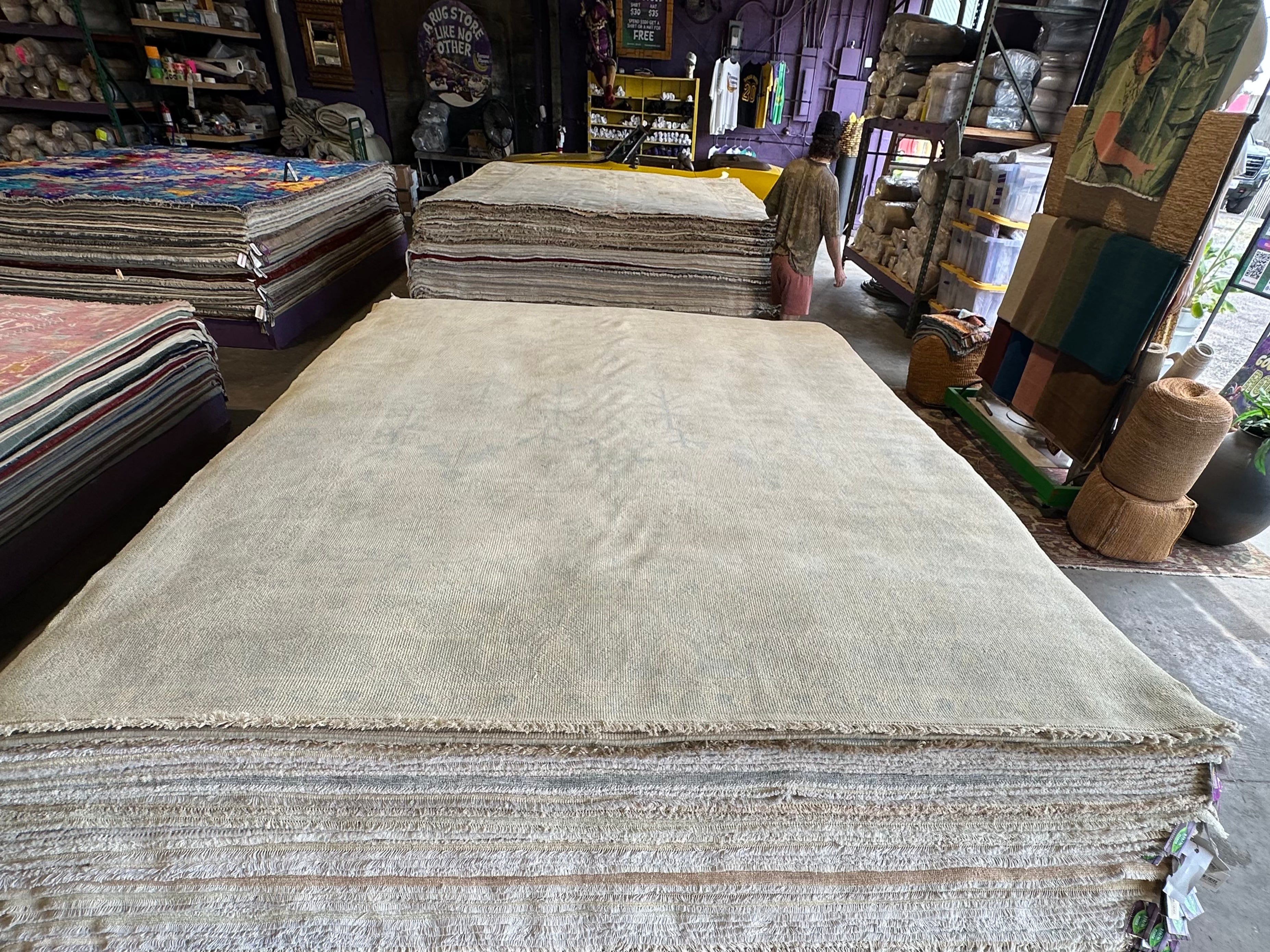 Dr. Clare Sharp 9x12 Beige Hand-Knotted Oushak Rug