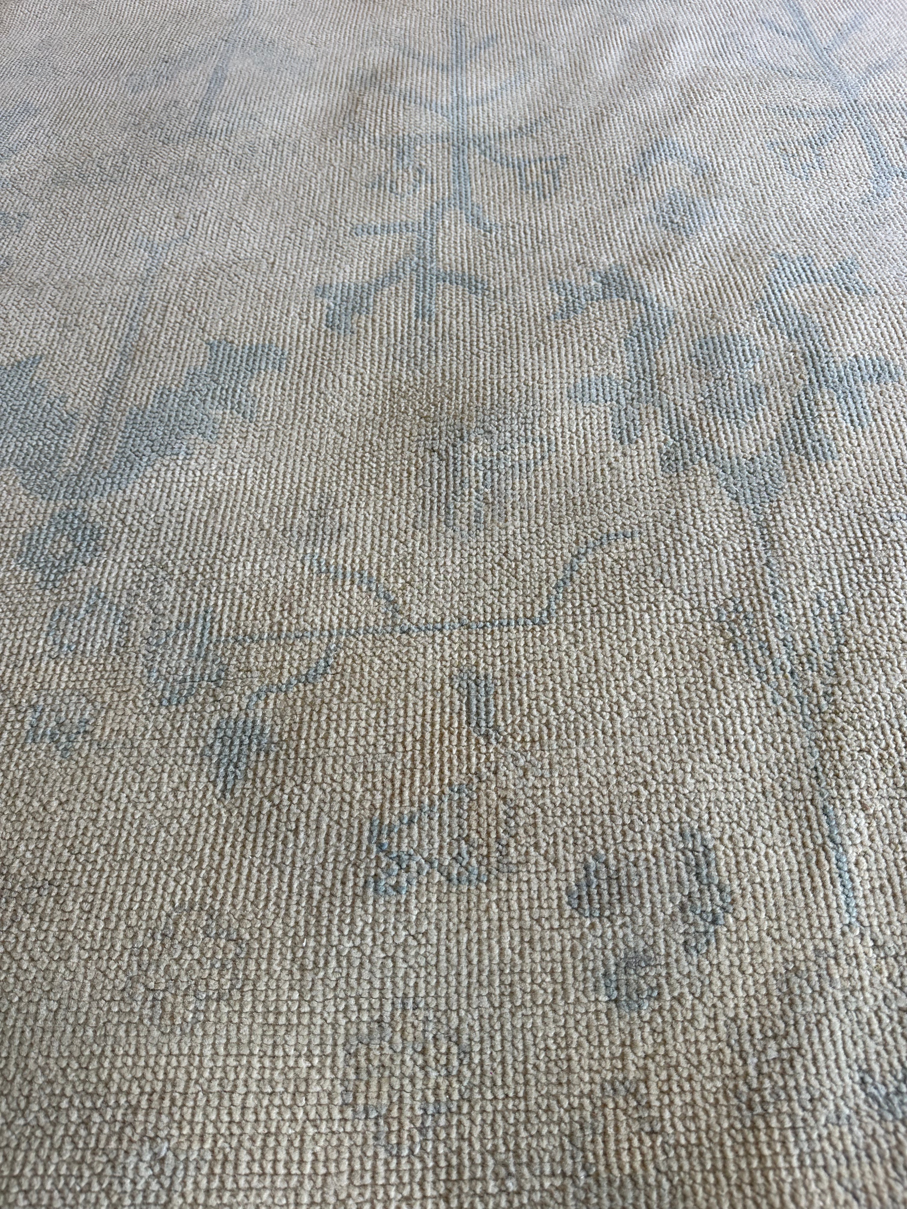 Dr. Clare Sharp 9x12 Beige Hand-Knotted Oushak Rug