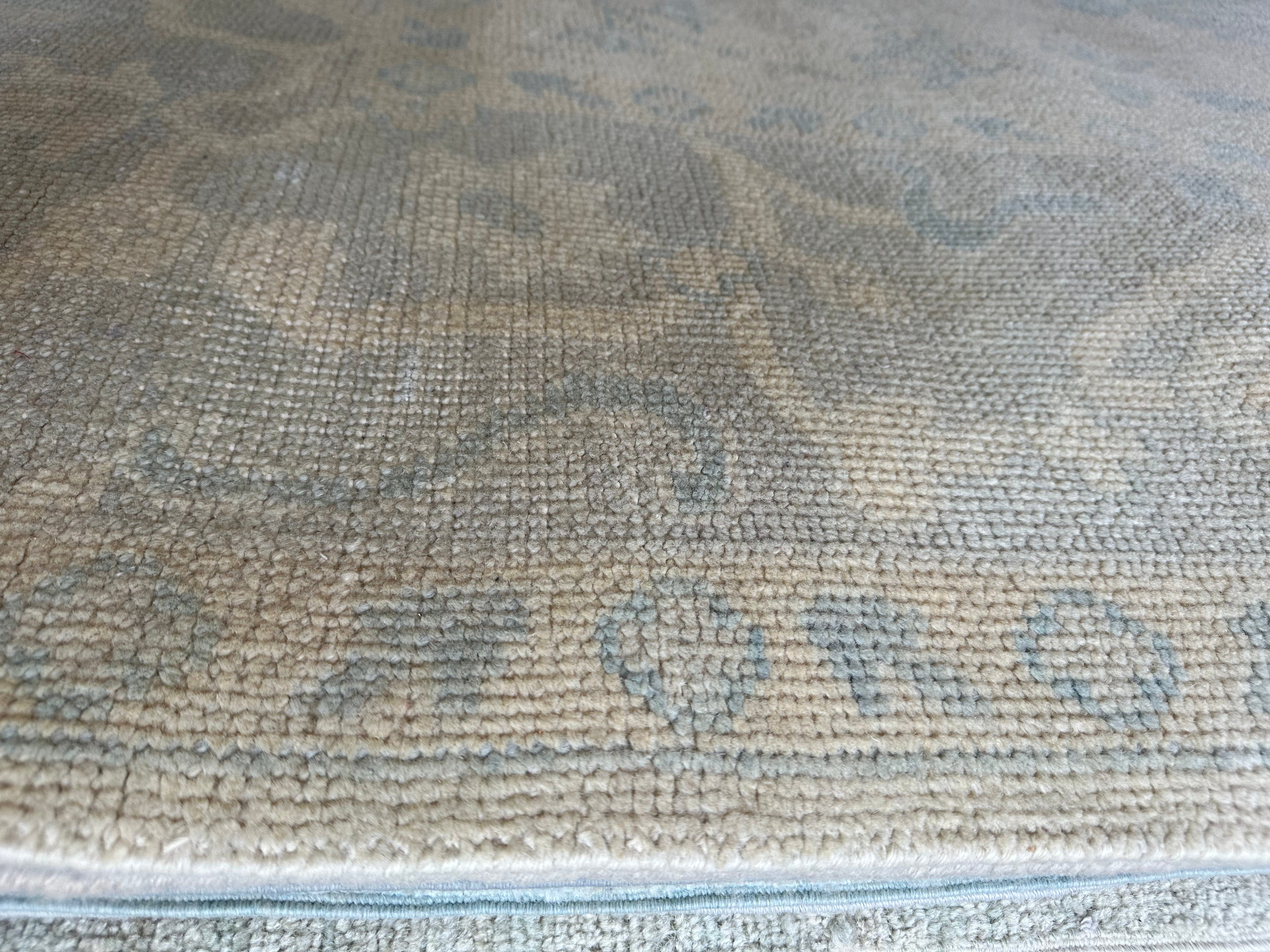 Dr. Clare Sharp 9x12 Beige Hand-Knotted Oushak Rug