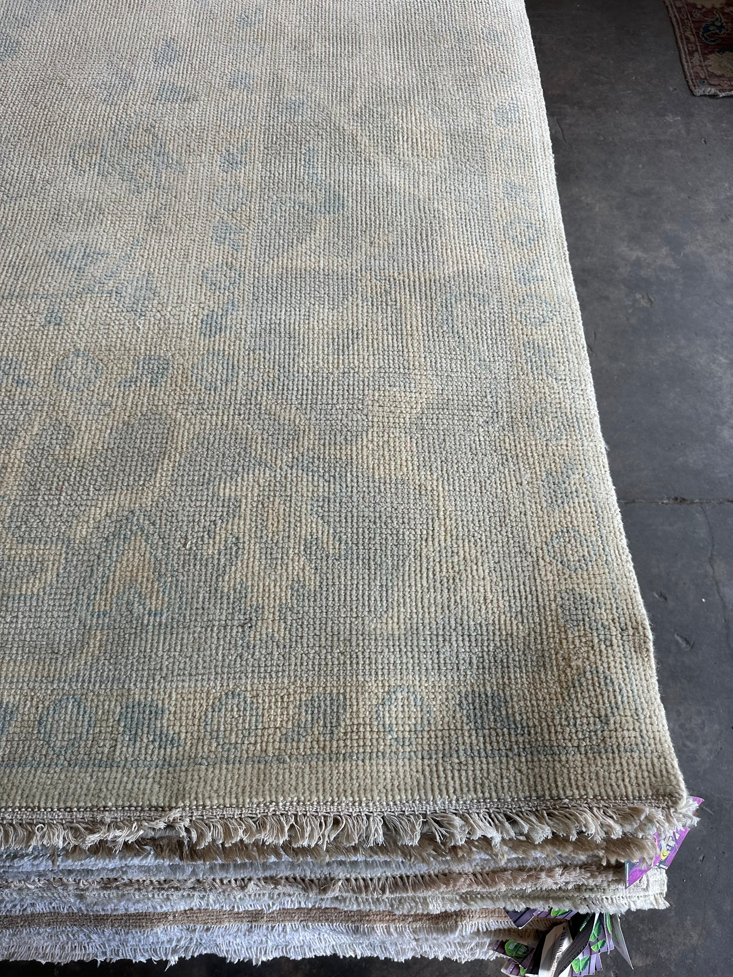 Dr. Clare Sharp 9x12 Beige Hand-Knotted Oushak Rug