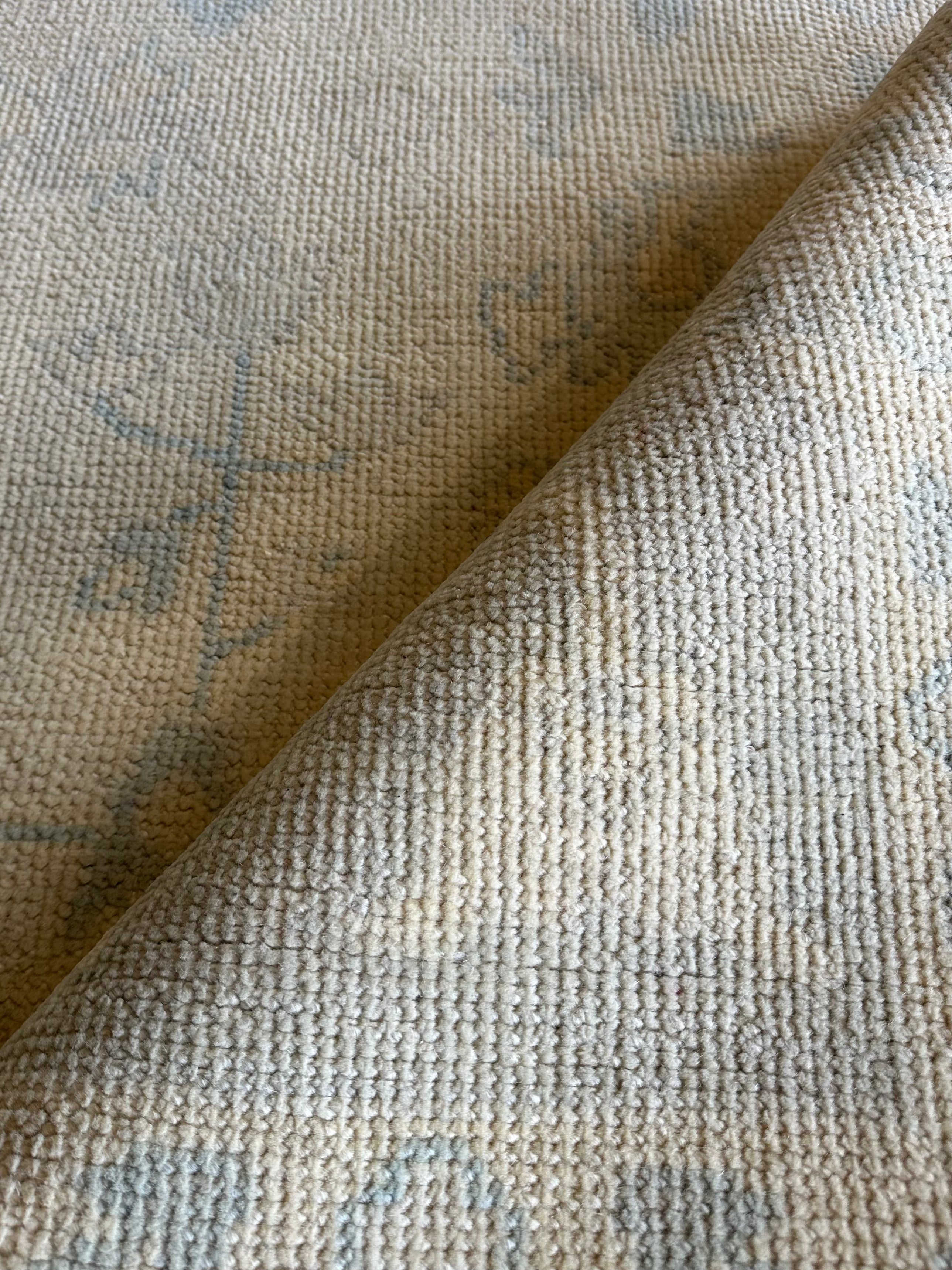 Dr. Clare Sharp 9x12 Beige Hand-Knotted Oushak Rug