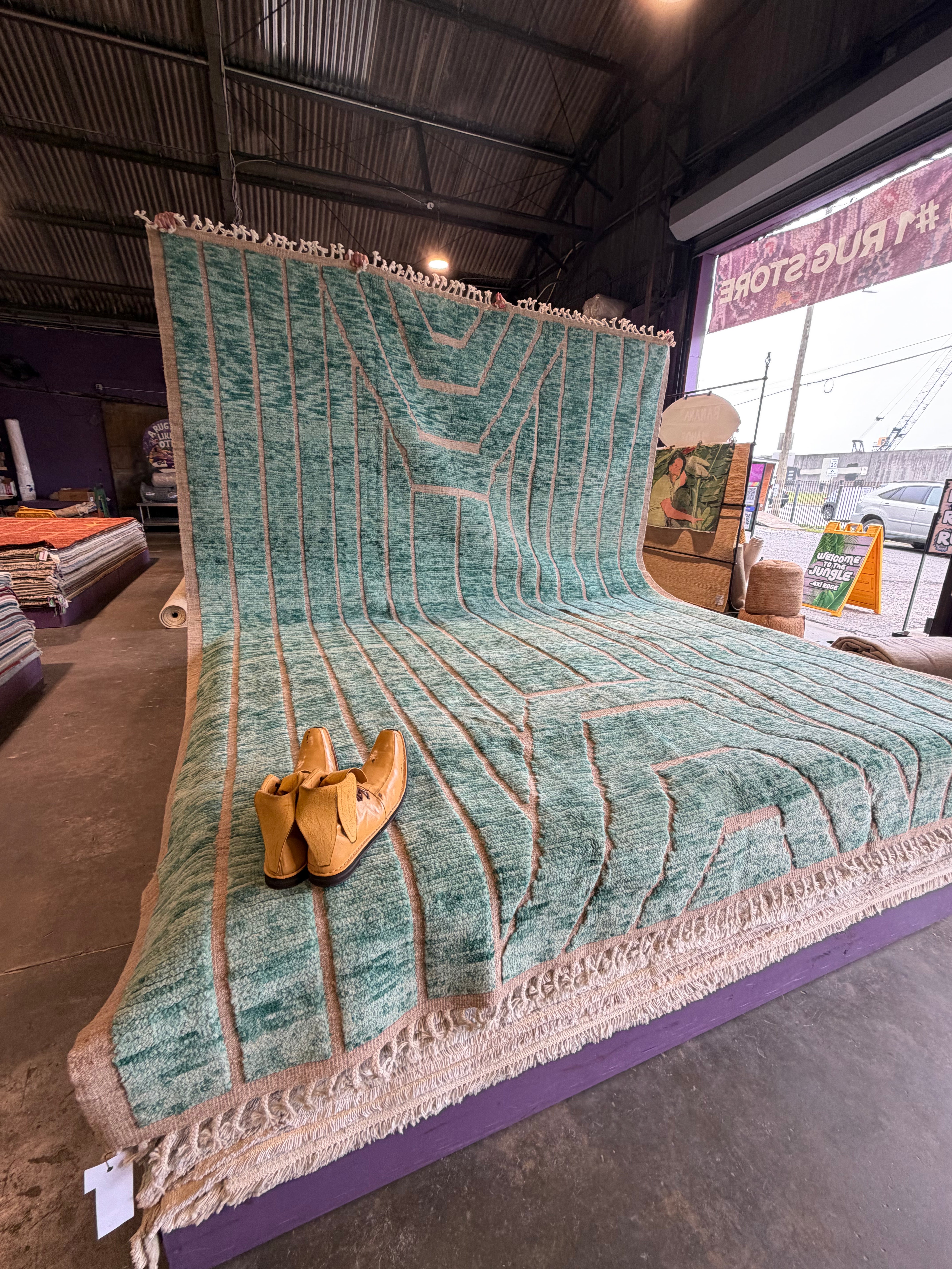 Dara Levitan 9.2x12.7 Blue Hand-Knotted Moroccan