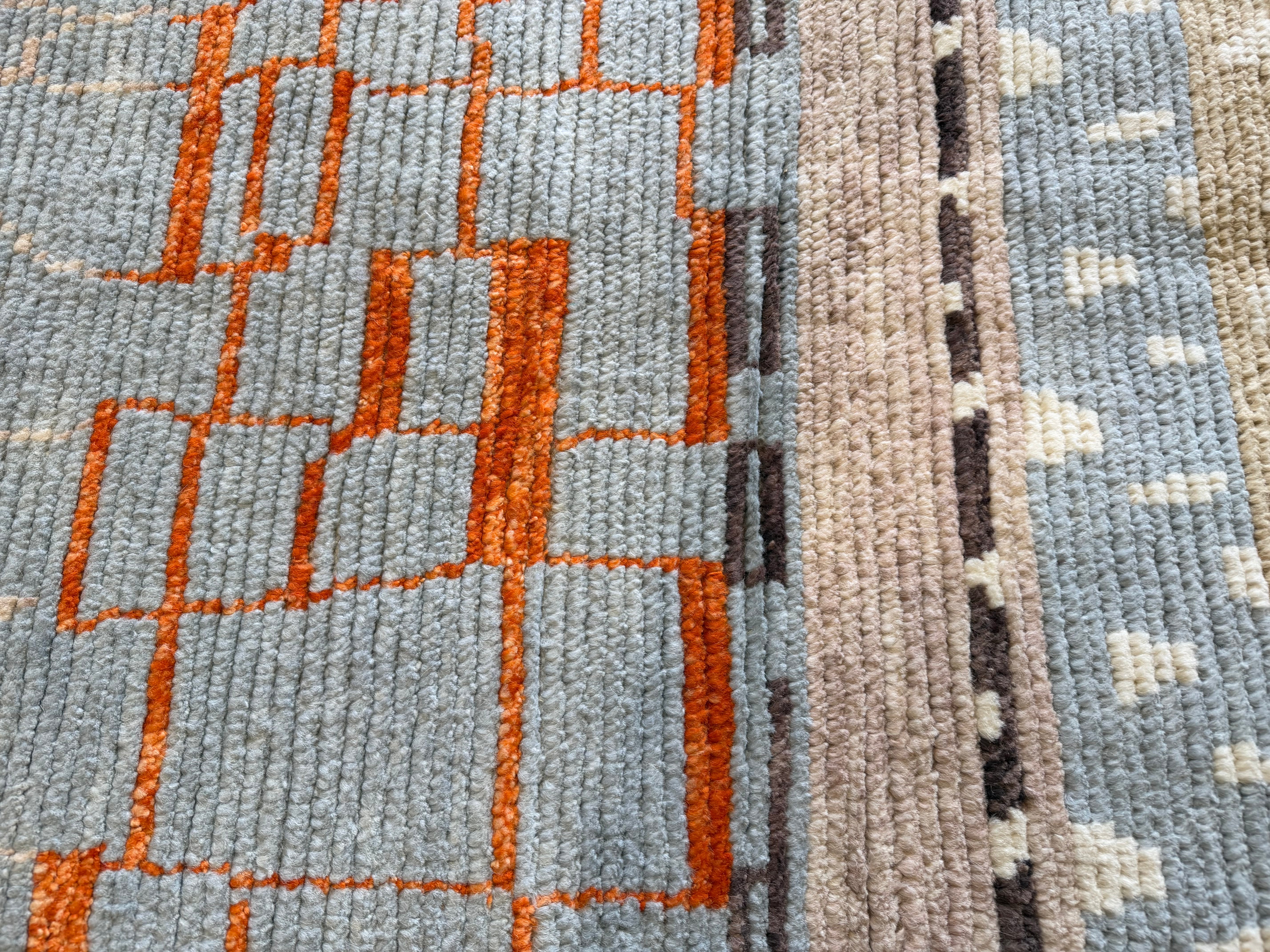 Mya Allen 6.5x10.4 Light Blue Multi Hand-Knotted Afghani Moroccan Style Rug