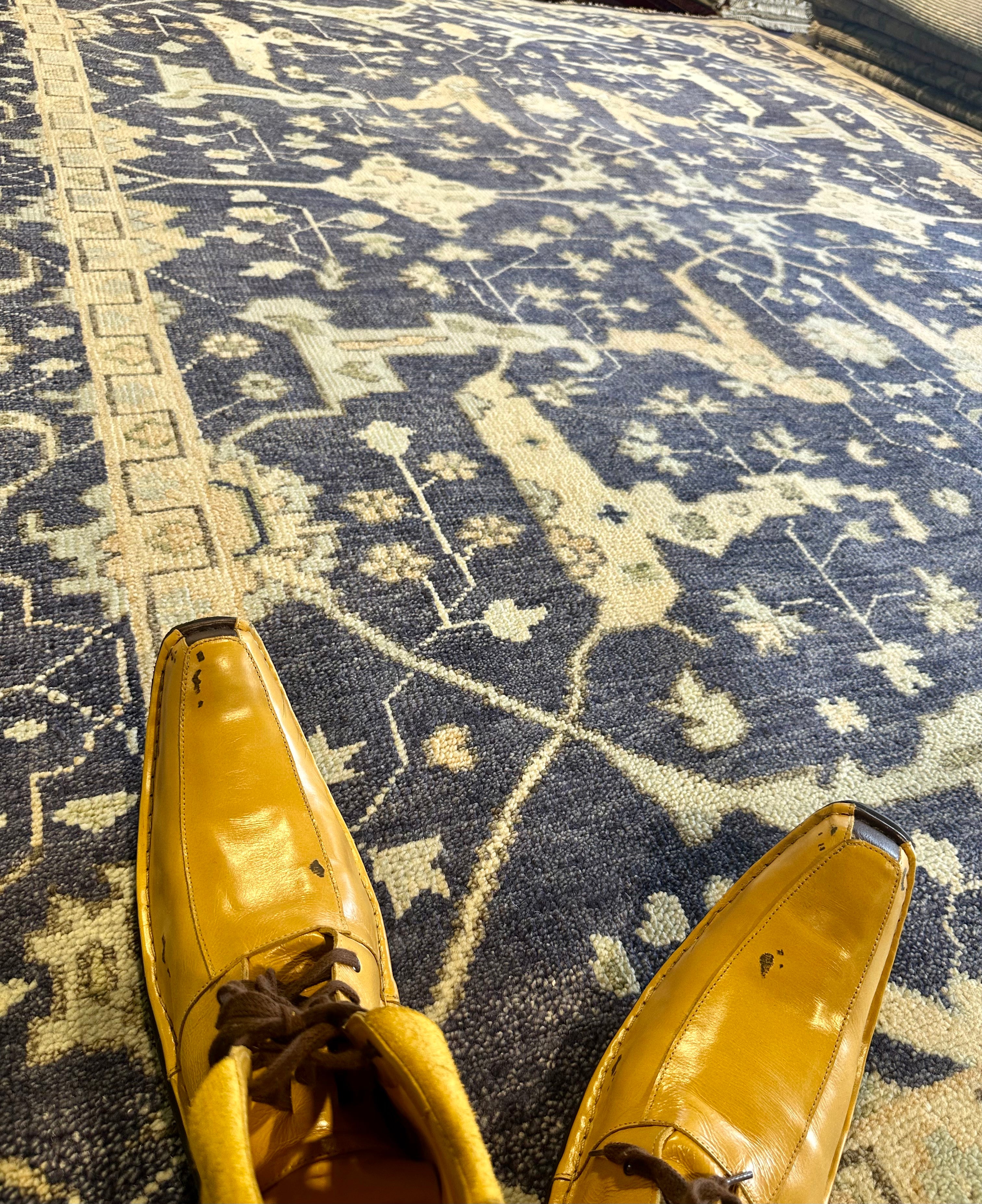 Katie Ridder 8.9x11.9 Blue Hand-Knotted Oushak Rug