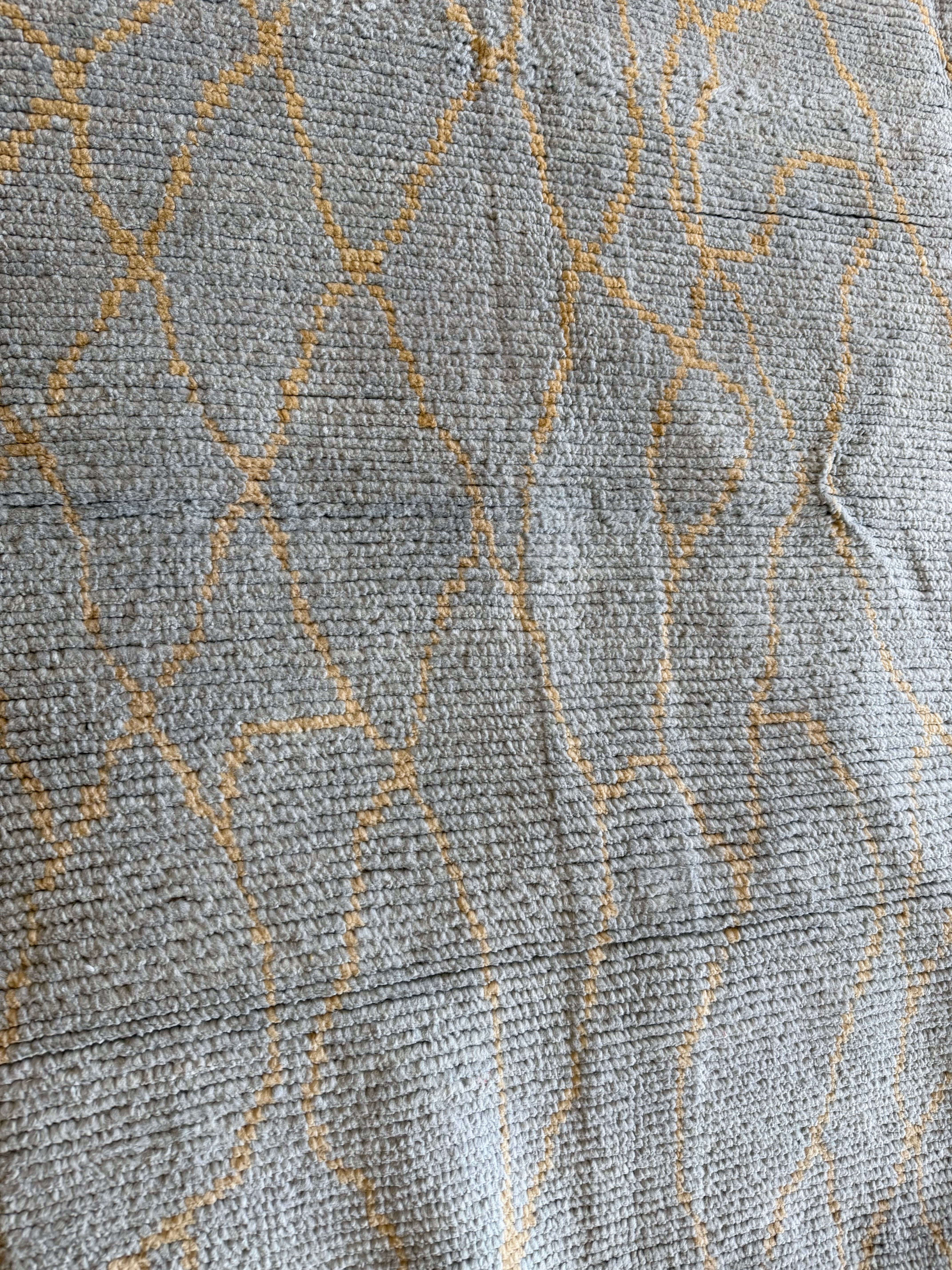 Mya Allen 6.5x10.4 Light Blue Multi Hand-Knotted Afghani Moroccan Style Rug