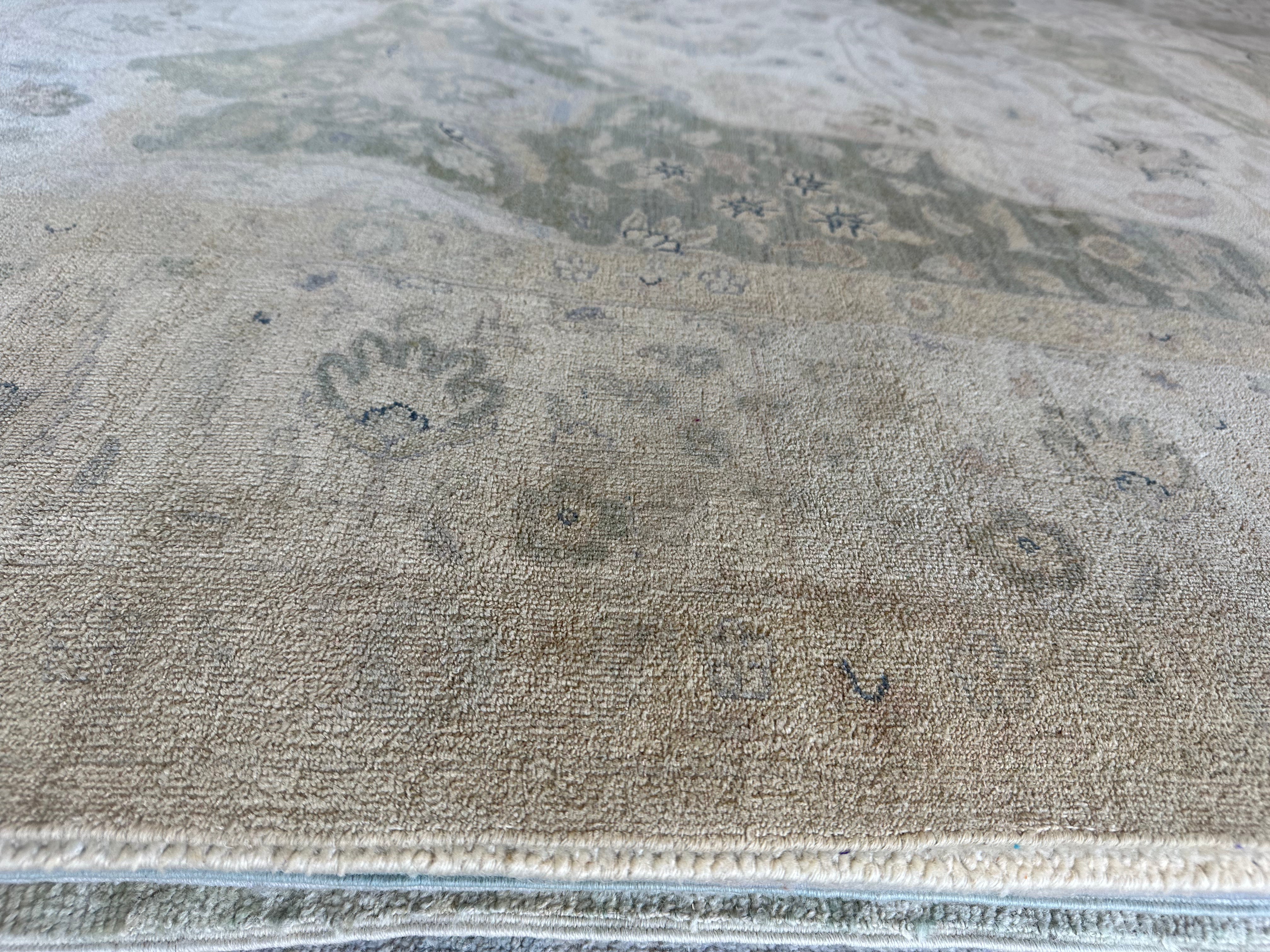 Kate Davis 9x12 Beige Hand-Knotted Oushak Rug
