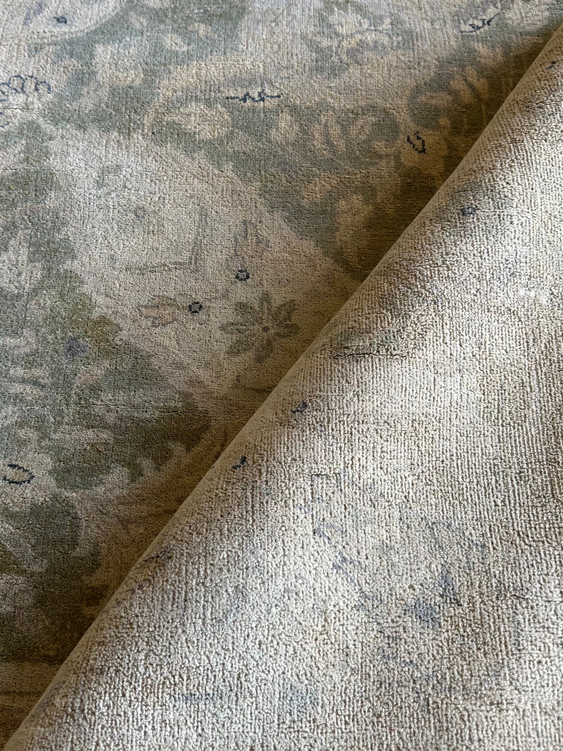 Kate Davis 9x12 Beige Hand-Knotted Oushak Rug