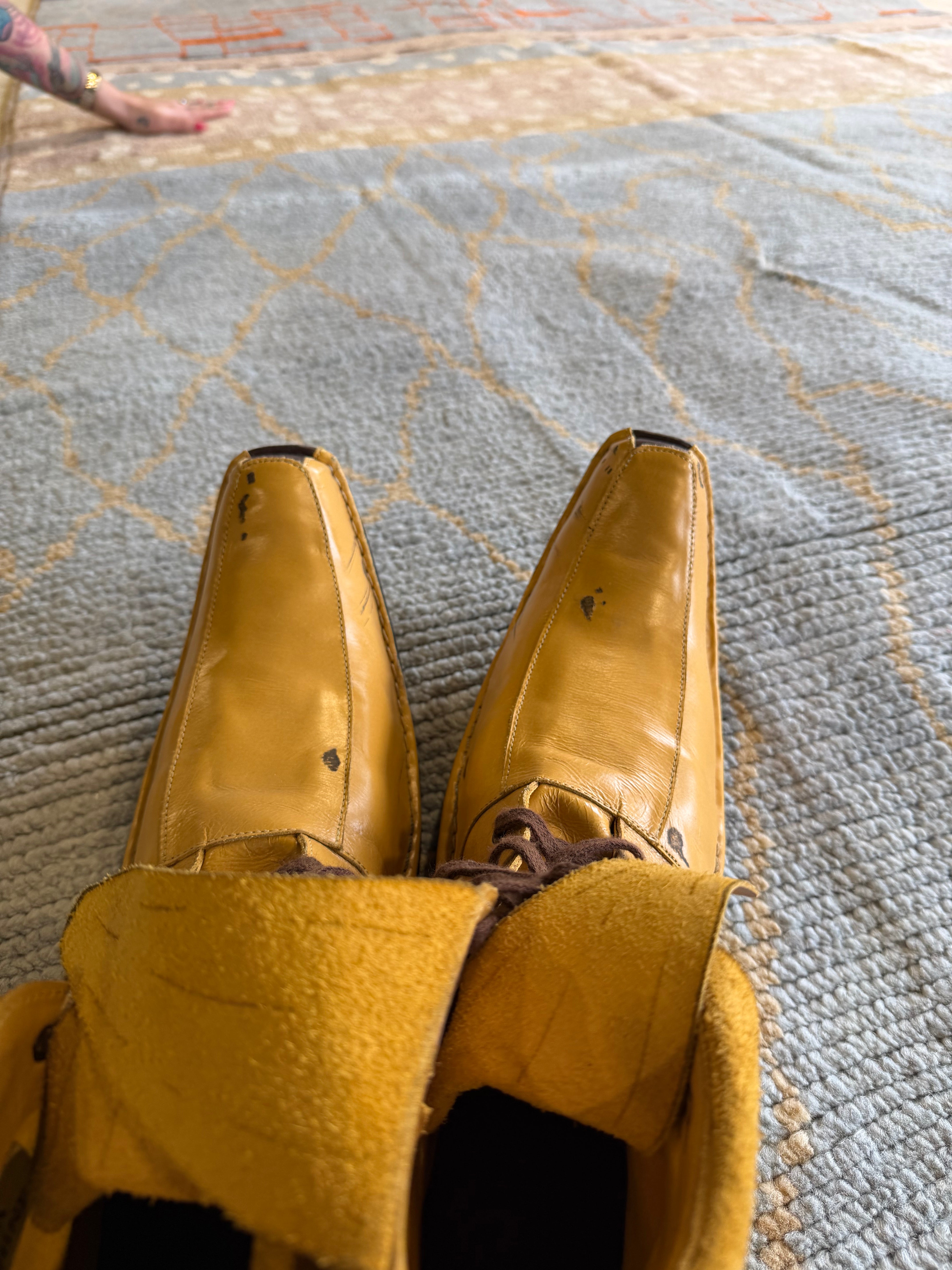 Mya Allen 6.5x10.4 Light Blue Multi Hand-Knotted Afghani Moroccan Style Rug