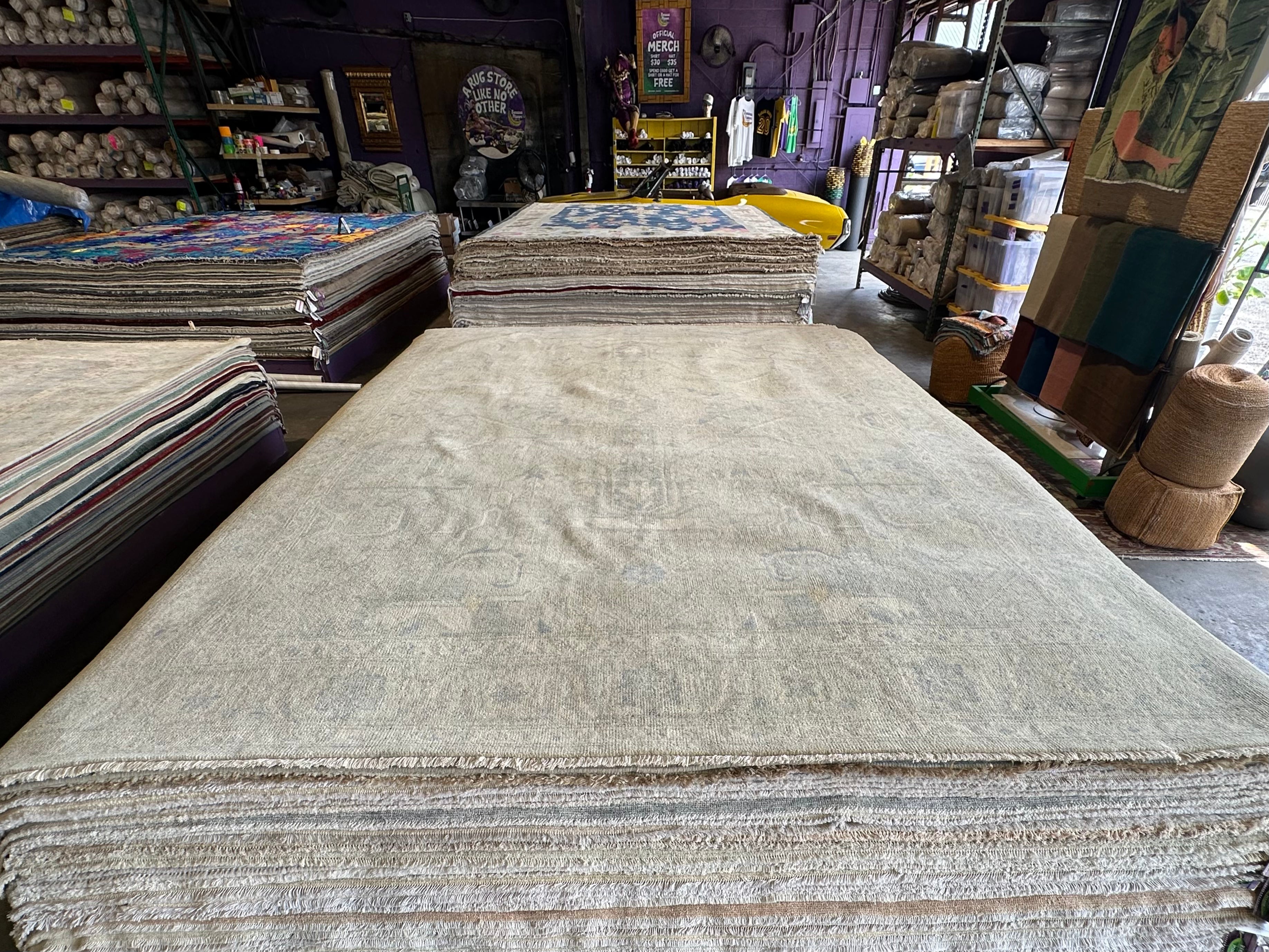 Stacy Murphy Gold 9x12 Grey Hand-Knotted Oushak Rug
