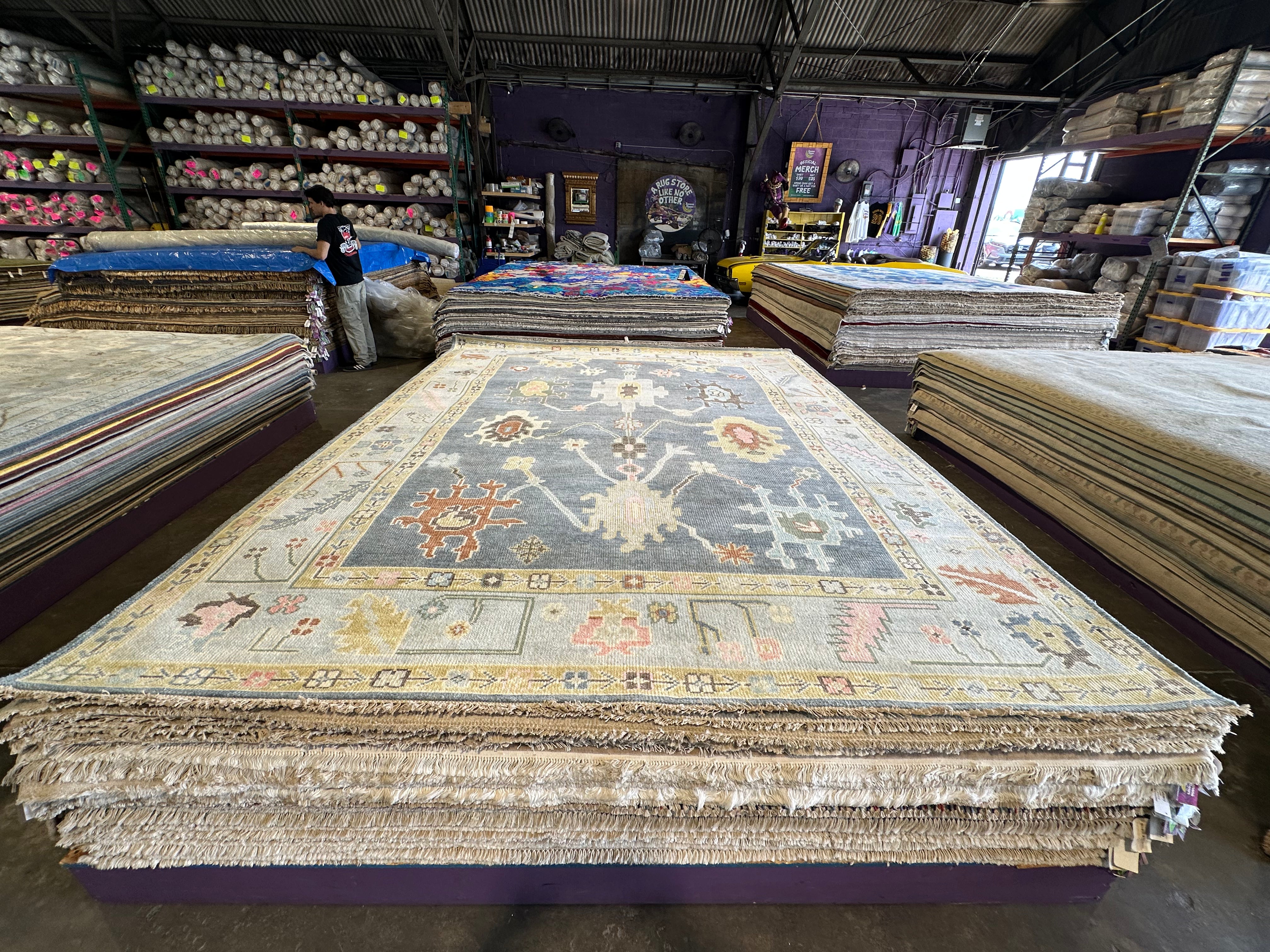 Gitta Robinson 9x12 Multi Color Hand-Knotted Oushak Rug