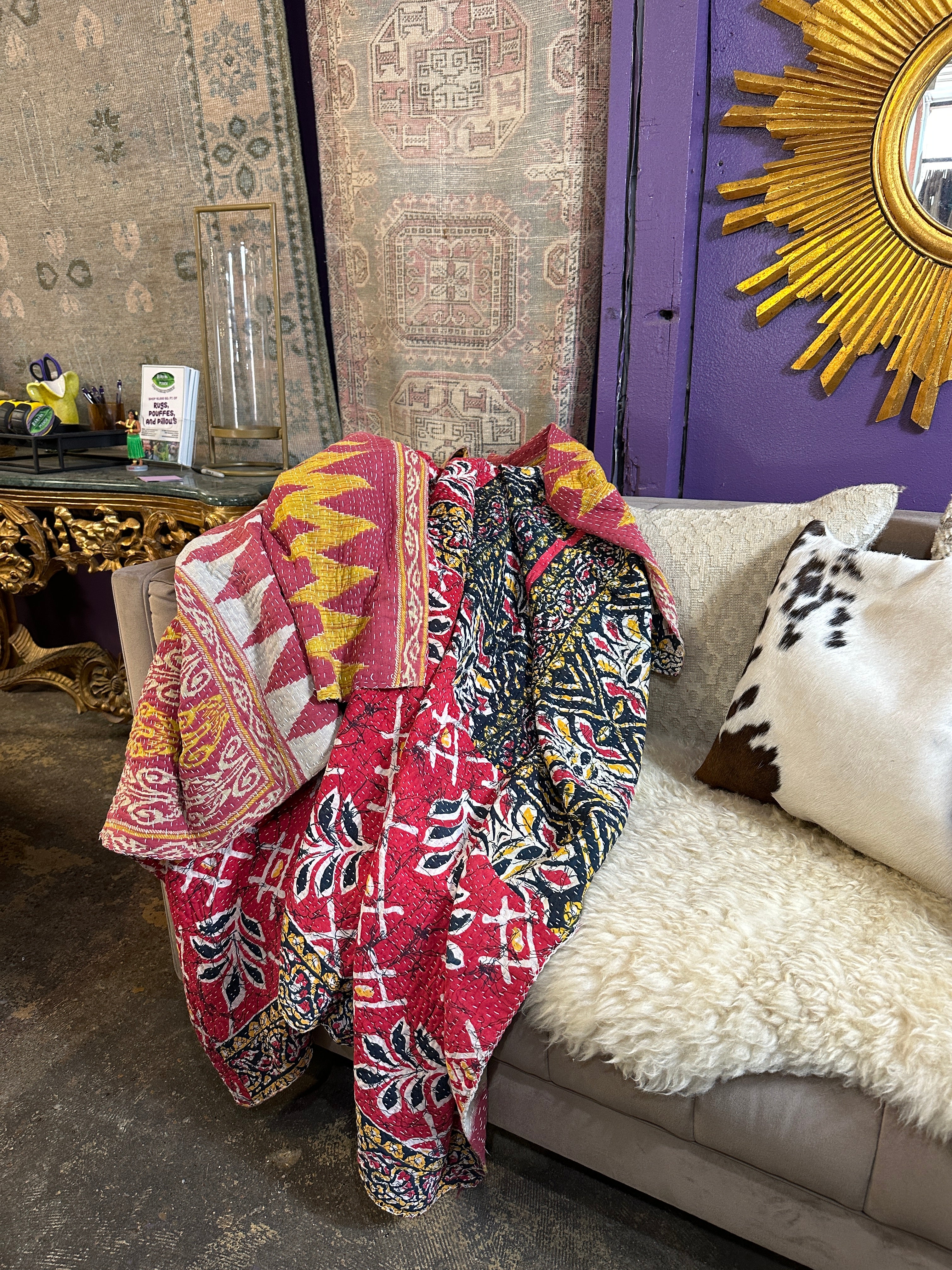 Kantha Reversible Recycled Cotton Throw