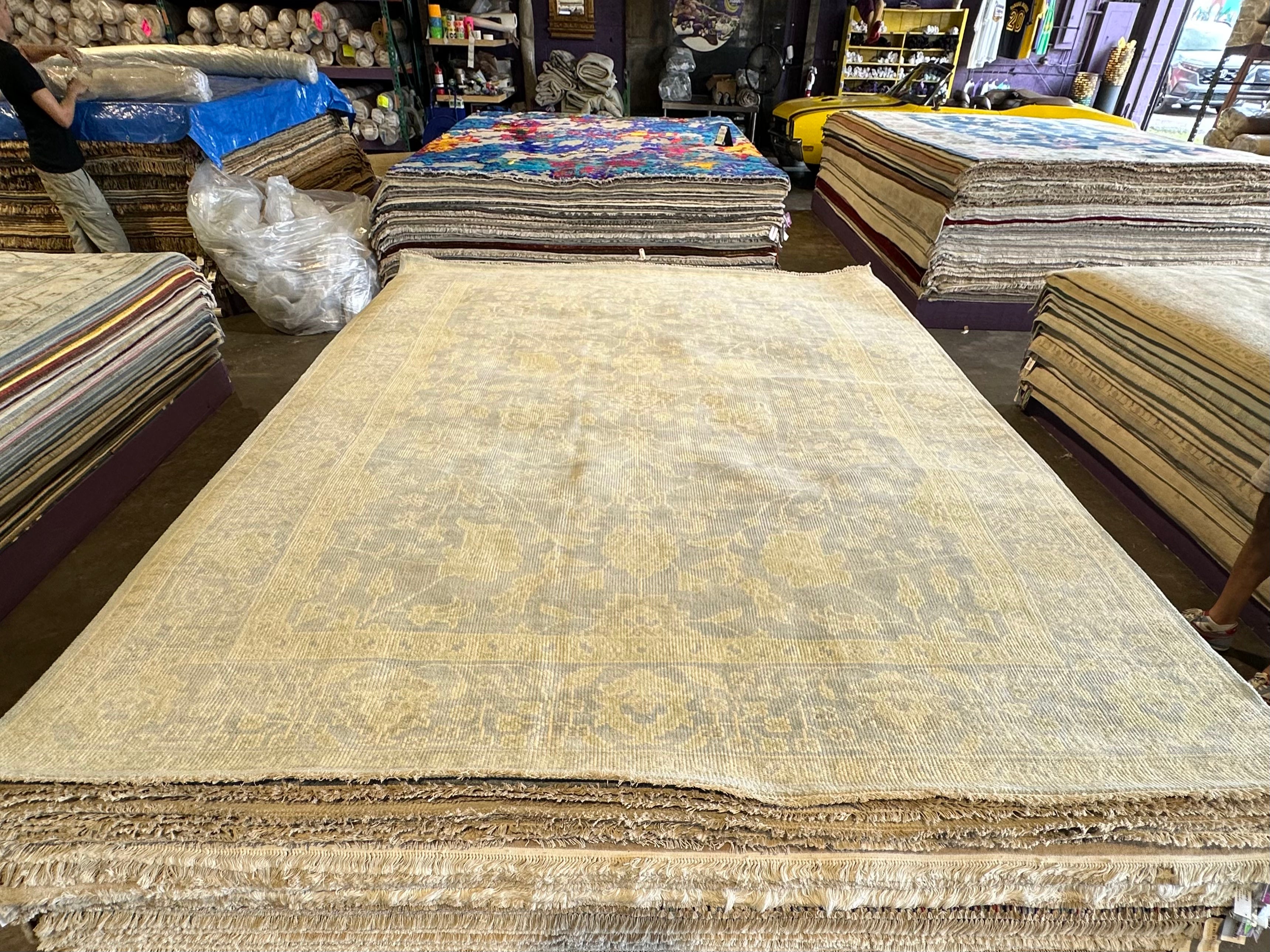 Portia D. Harris 9x12 Light Blue Hand-Knotted Oushak Rug