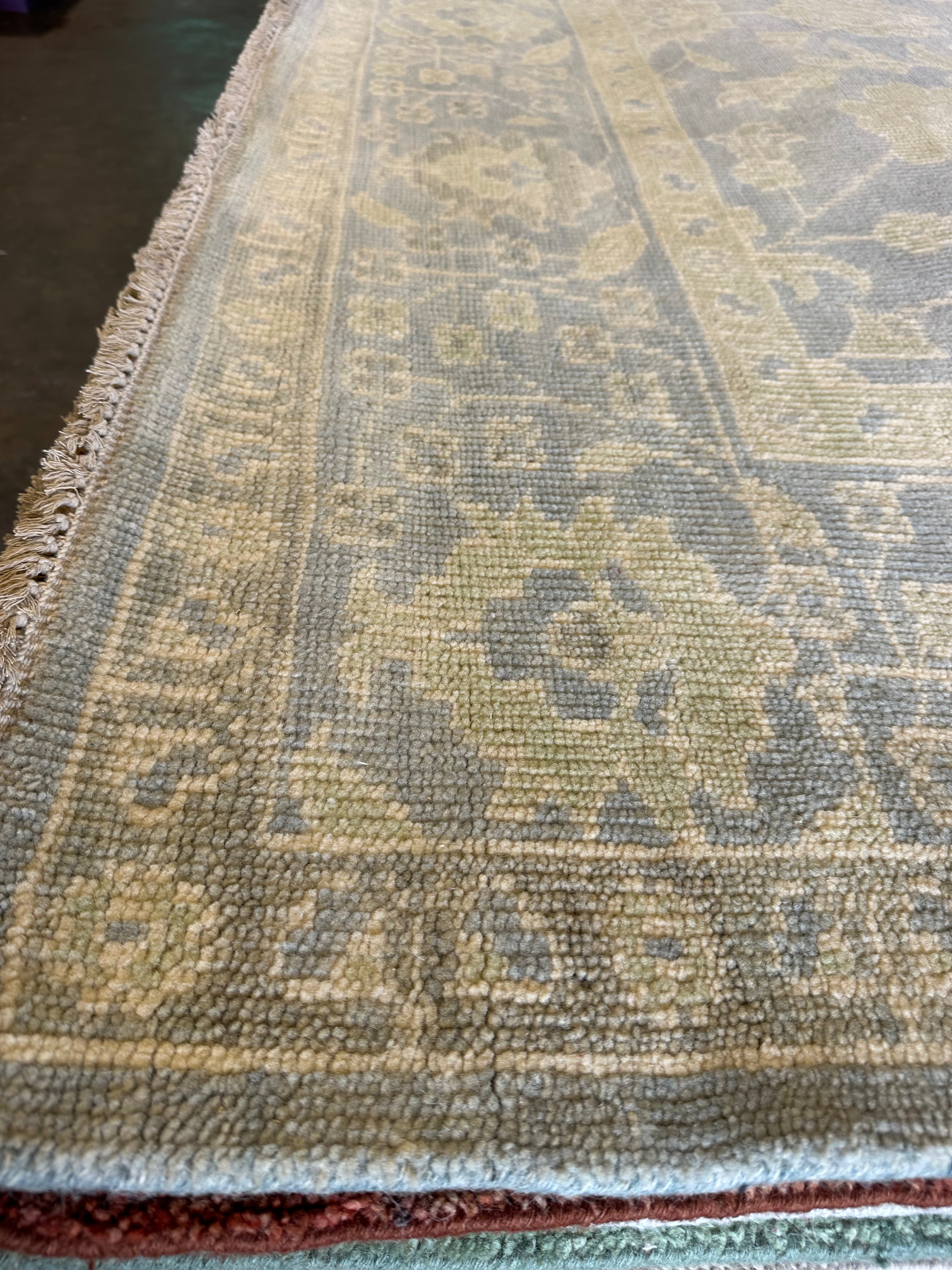 Portia D. Harris 9x12 Light Blue Hand-Knotted Oushak Rug